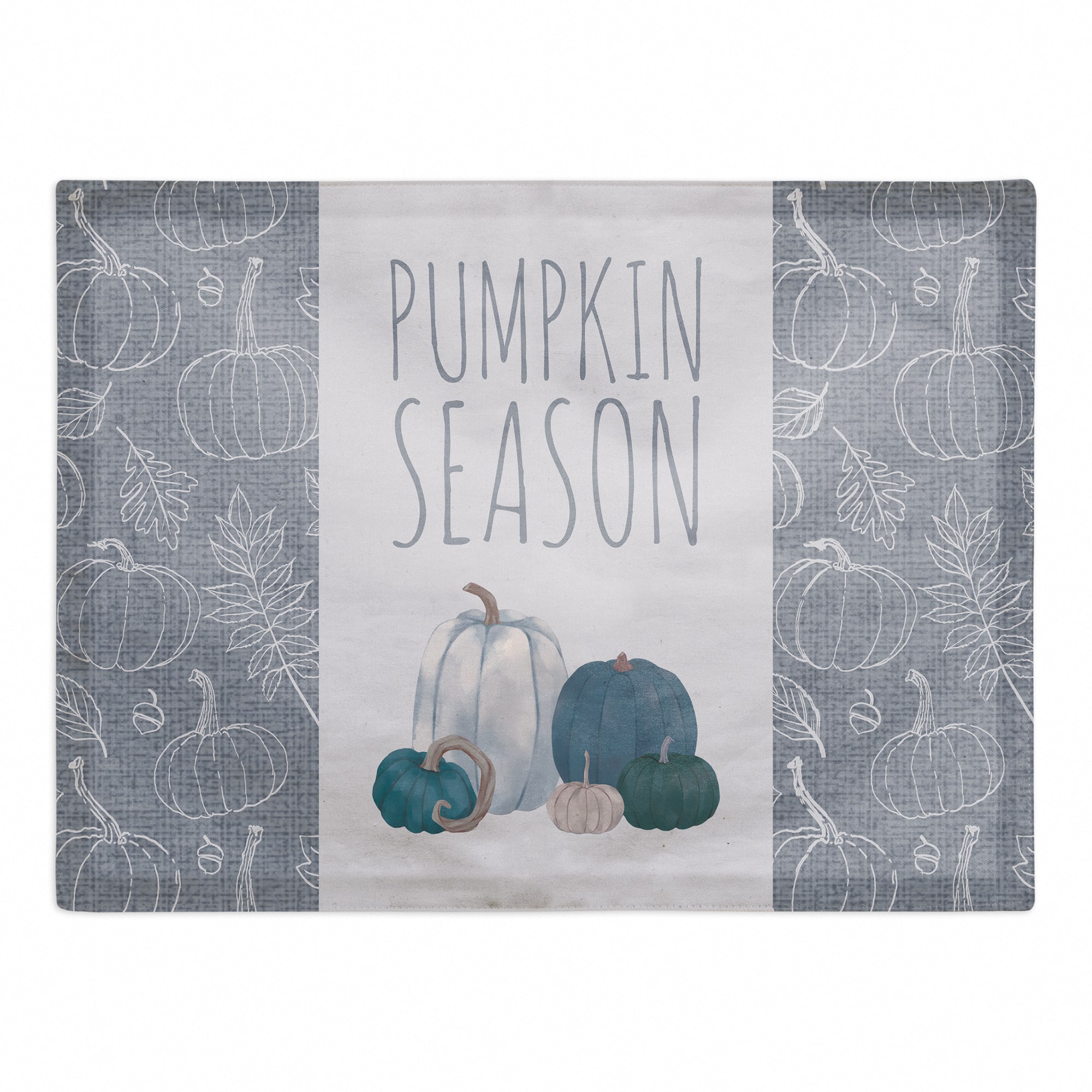 Pumpkins Blue Poly Twill Placemat