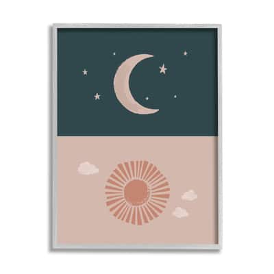 Stupell Industries Night Sky over Sunny Day Muted Tones in Gray Frame Wall Art in Blue | 16" x 20" | Michaels®