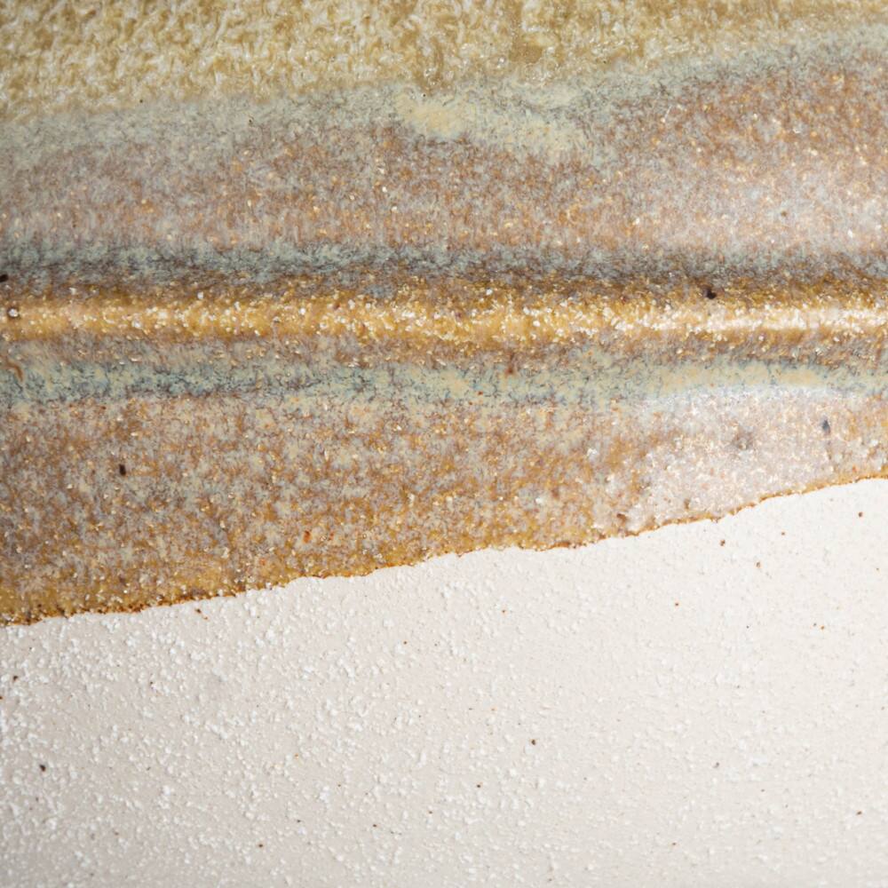 Hello Honey® Bloomingville 6" Tan Reactive Glaze Stoneware Tri-Tone Vase with Handles