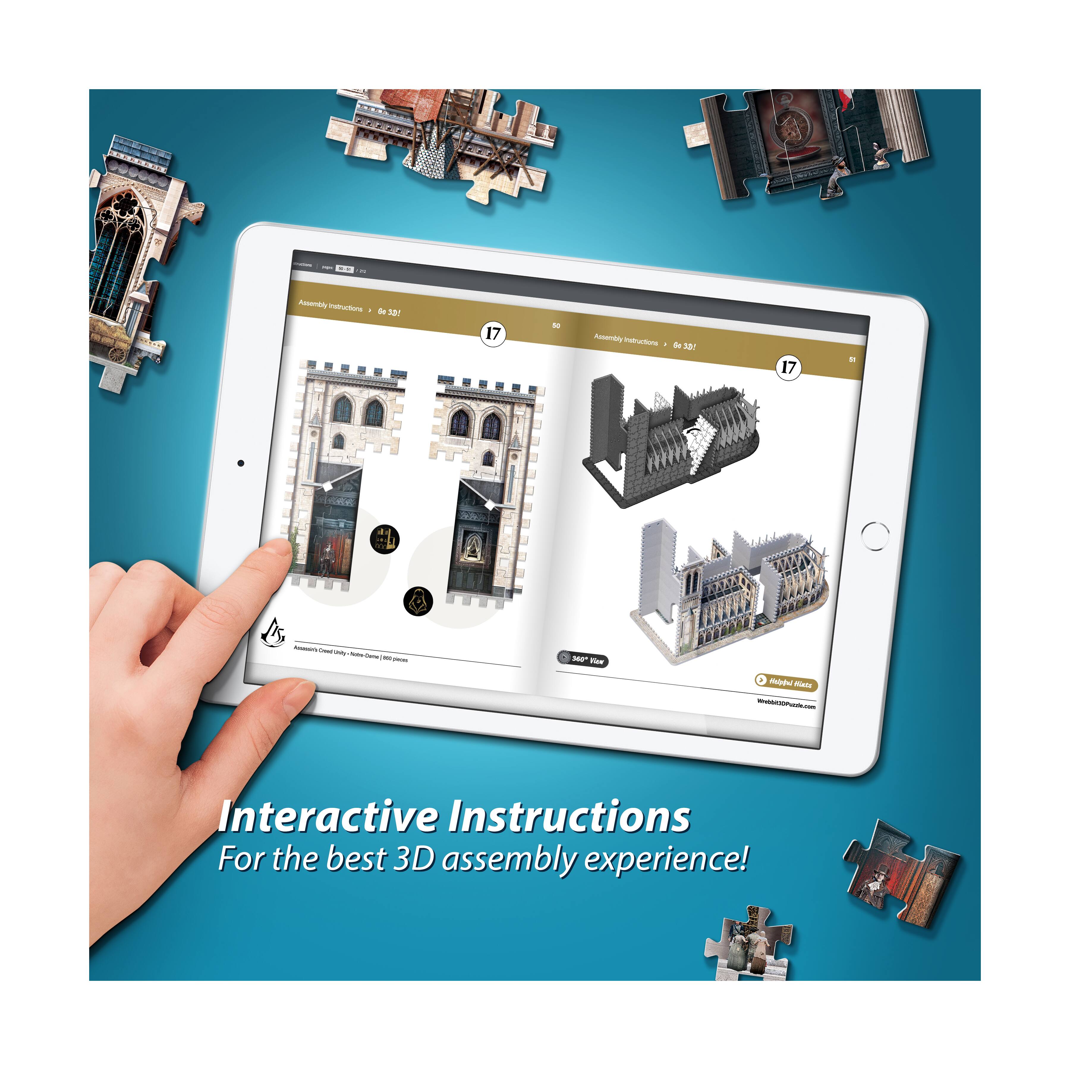 Assassin's Creed Unity - Notre-Dame 3D Puzzle: 860 Pcs