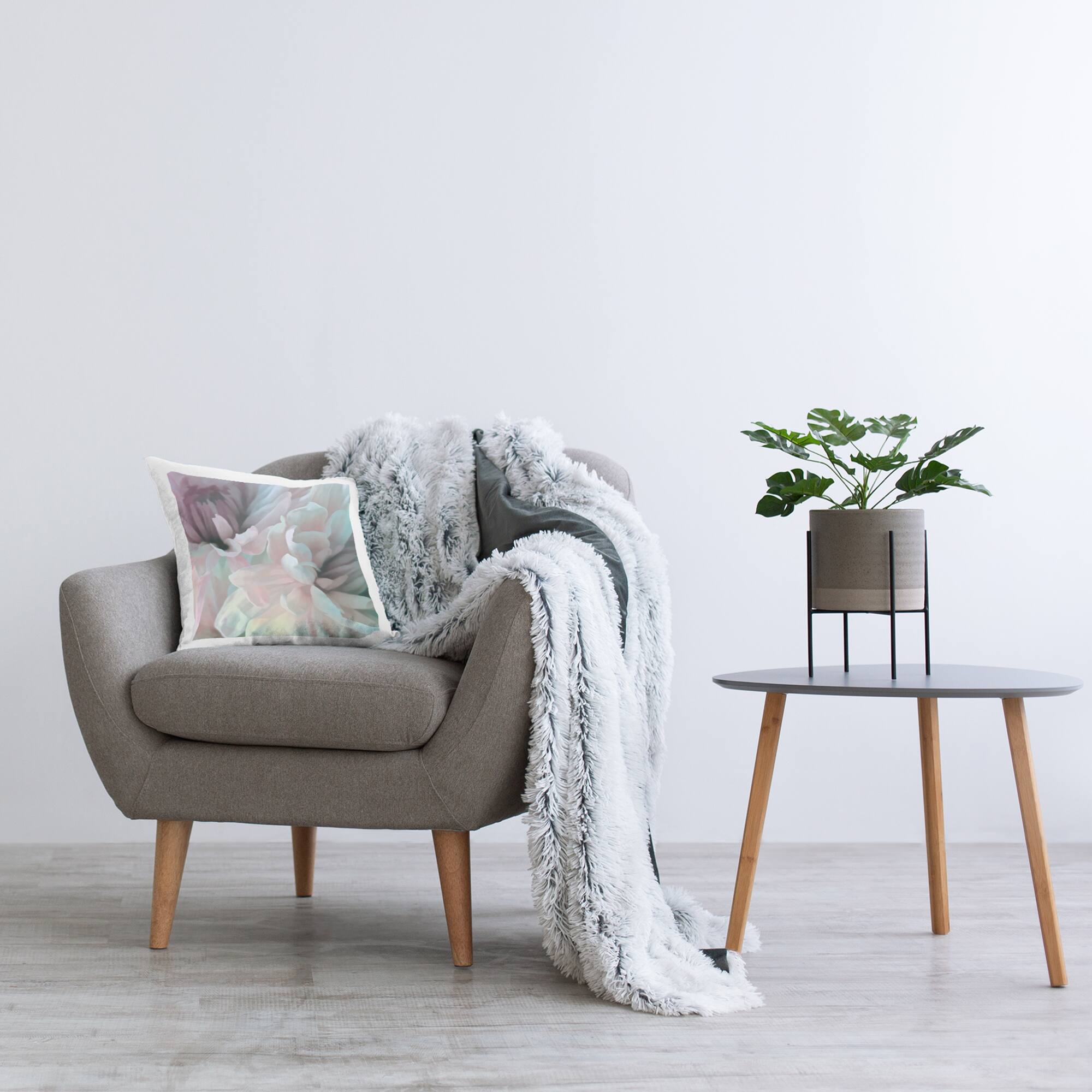 Stupell Industries Pink Floral Petal Study Blush Tone Flowers Throw Pillow 18" x 18"