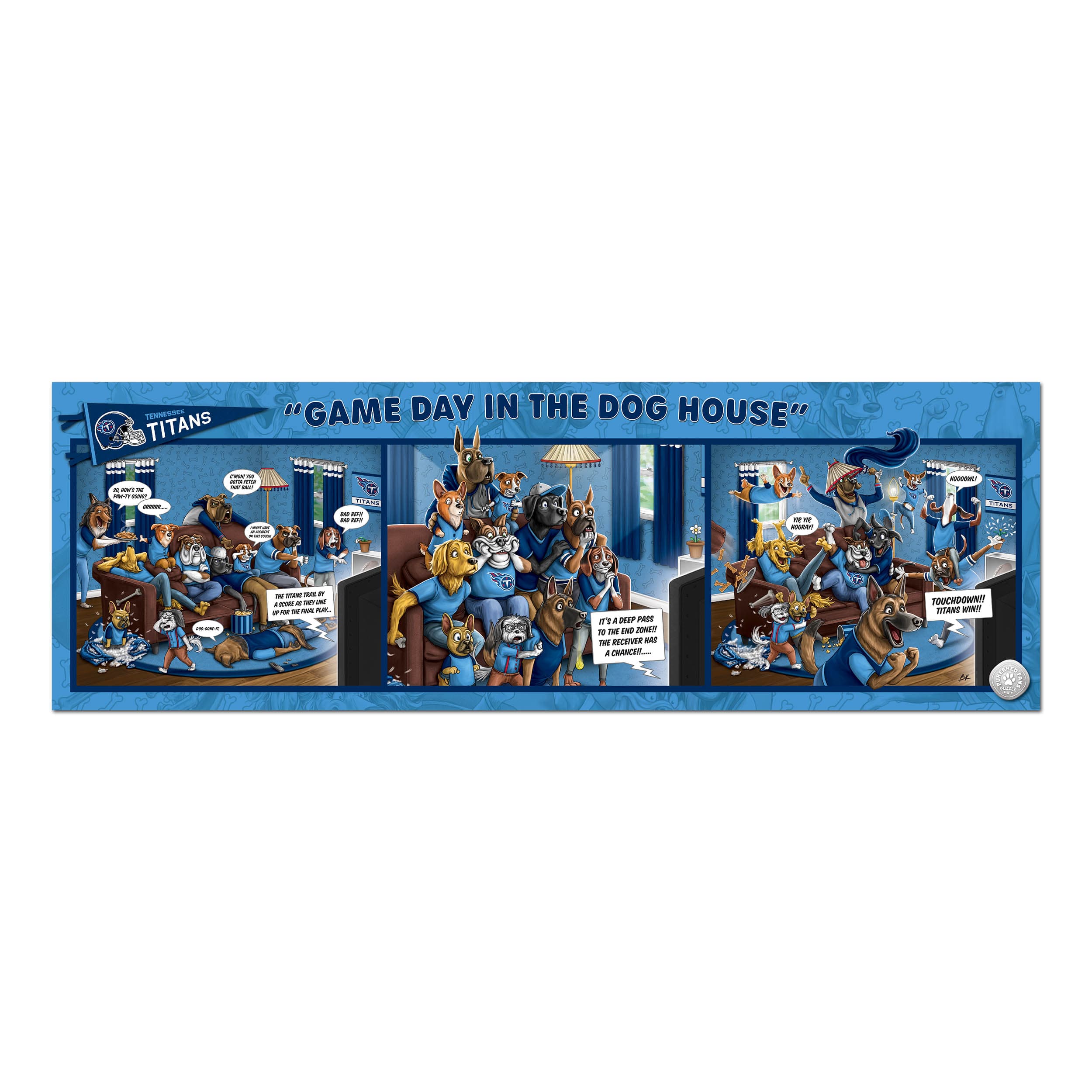NFL Game Day in the Dog House 1,000 Piece Puzzle