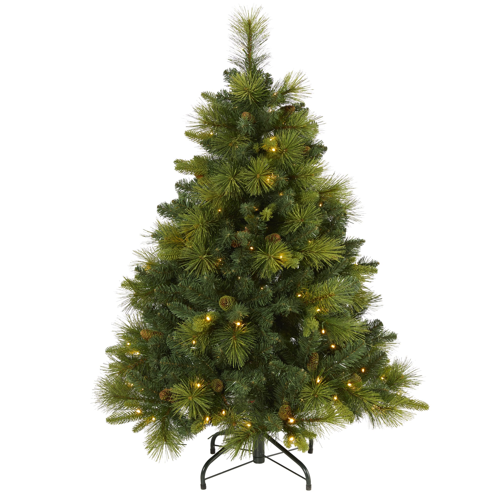 4ft. Pre-Lit North Carolina Mixed Pine Artificial Christmas Tree, Warm ...