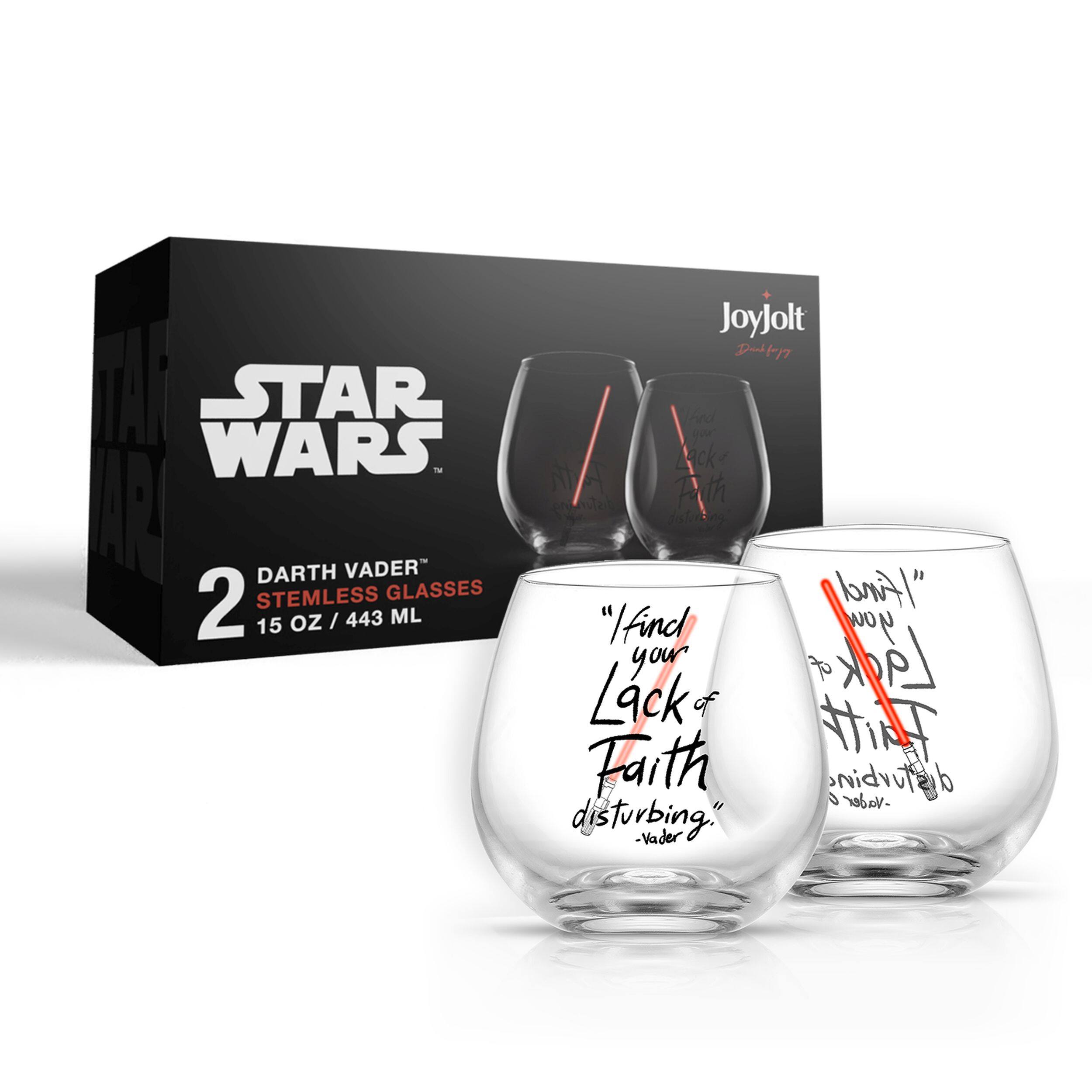 JoyJolt&#xAE; Star Wars&#x2122; 15.oz. New Hope Darth Vader Red Lightsaber Stemless Drinking Glass, 2ct.