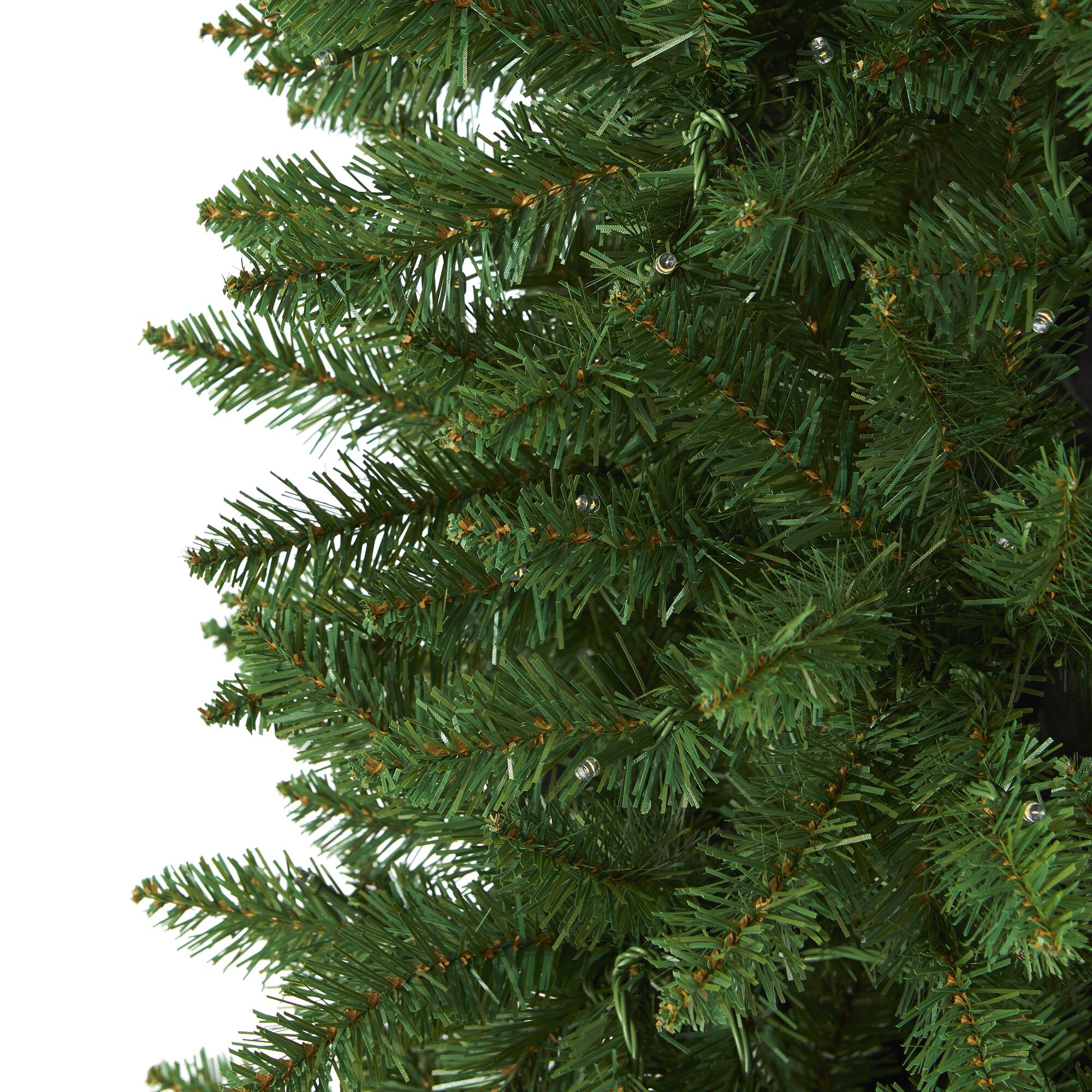 7ft. Pre-Lit Green Mountain Pine Artificial Christmas Tree, Clear LED Lights