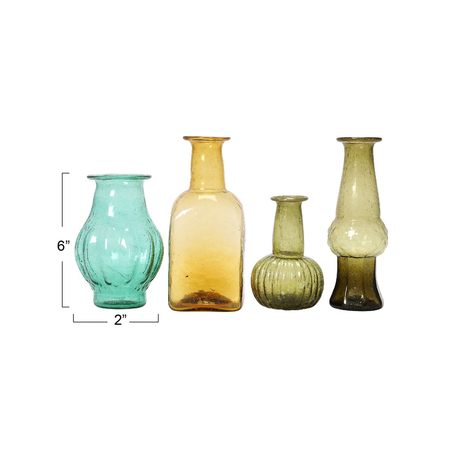 Hello Honey® Multicolor Hand Blown Glass Vases Set