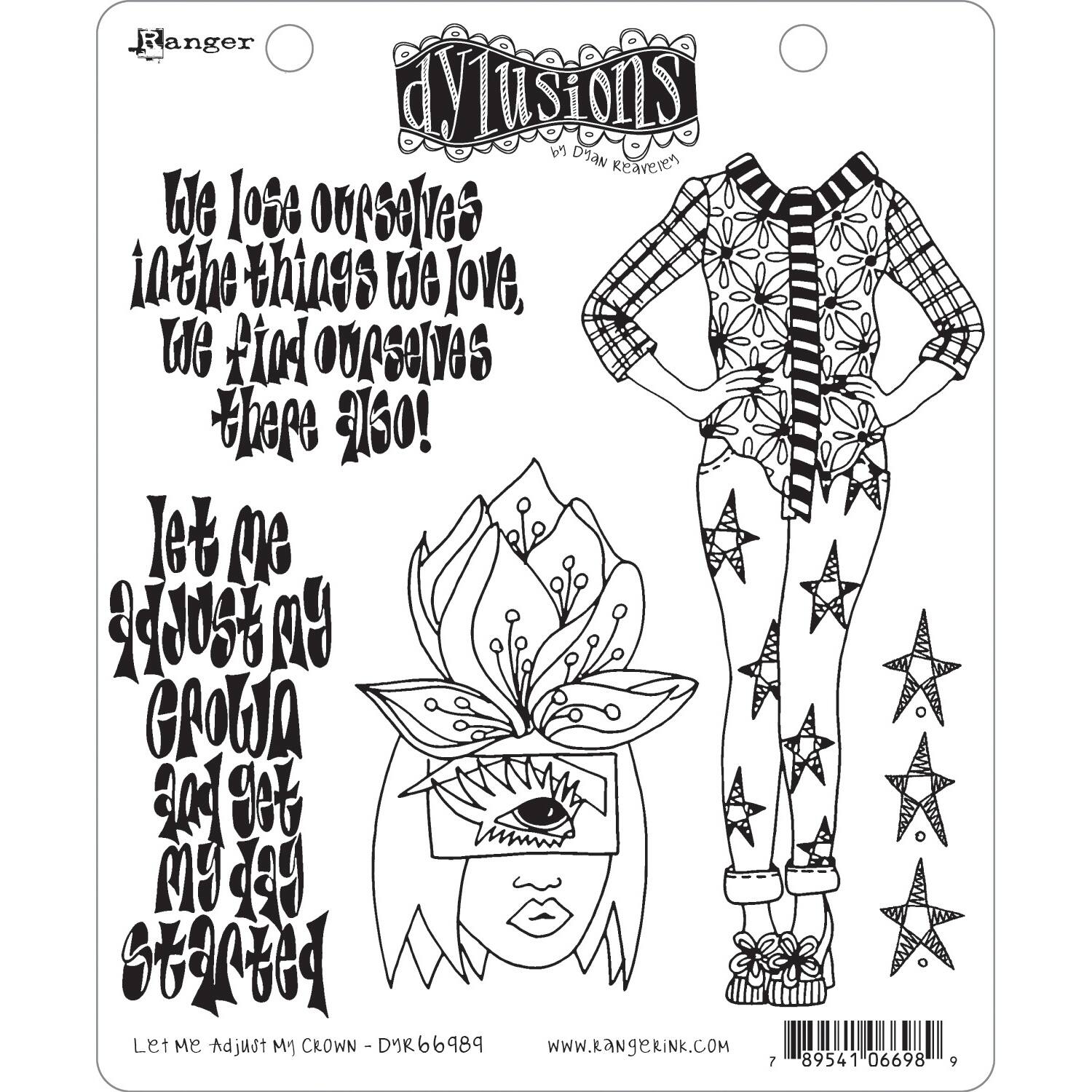 Dyan Reaveley's Dylusions Let Me Adjust My Crown Cling Stamp Collection | Michaels®