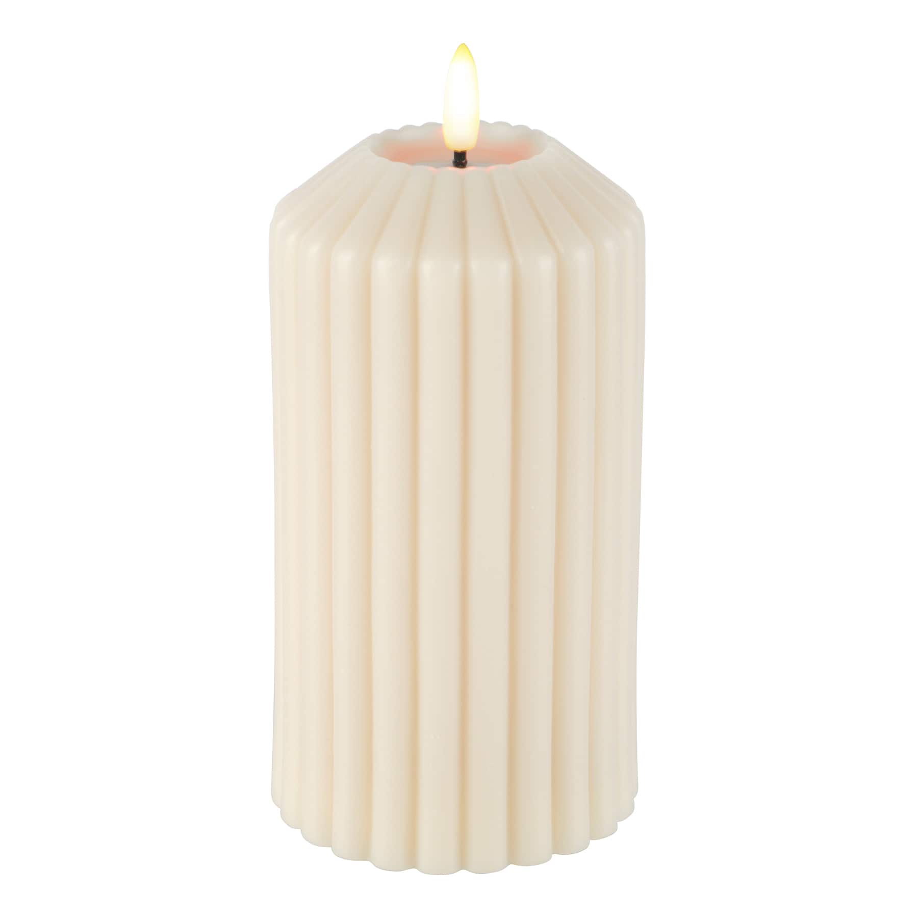 6&#x22; Ribbed Wax LED Pillar Candle by Ashland&#xAE;