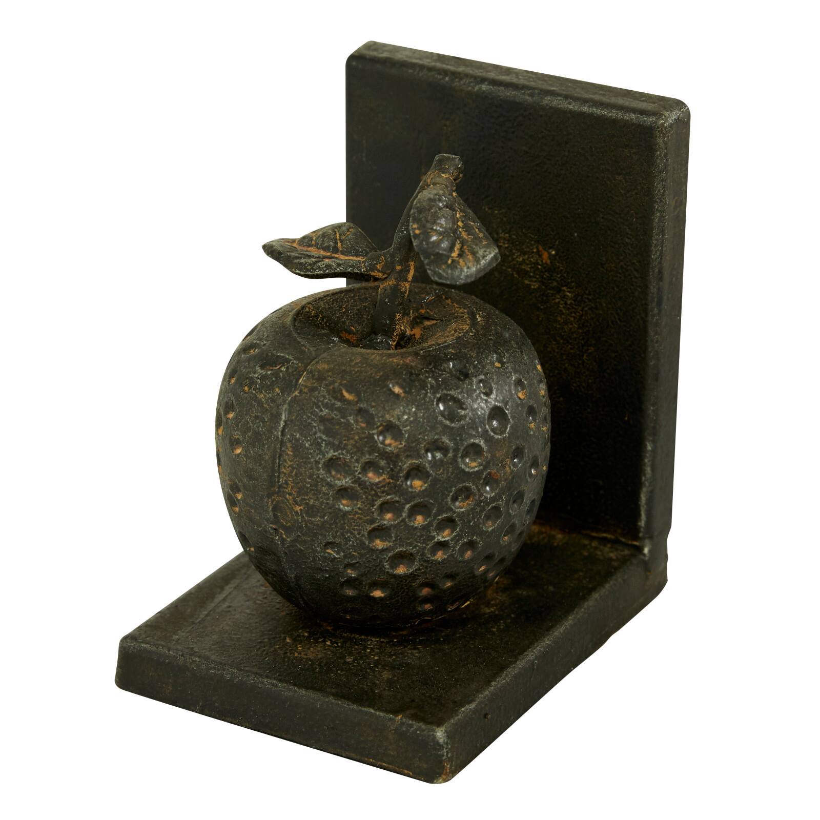 6&#x22; Gray Metal Rustic Fruit Bookends