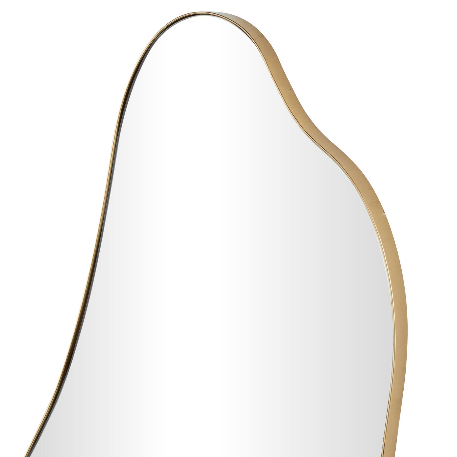 15" x 40" Gold Metal Wavy Room Wall Mirror