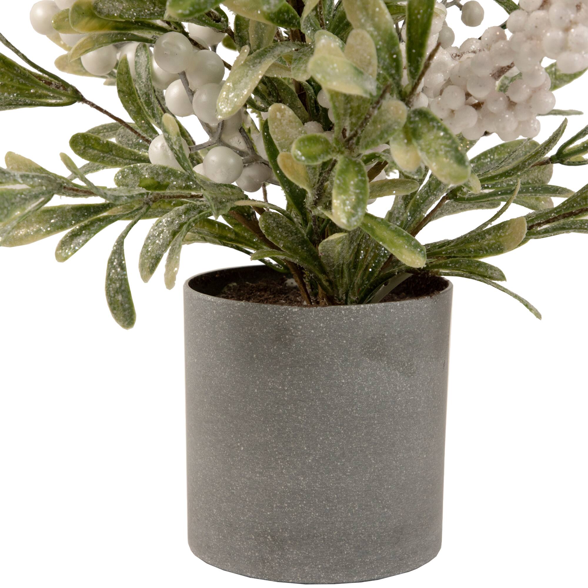 2ft. Unlit Potted White Berry & Frosted Pine Christmas Tree