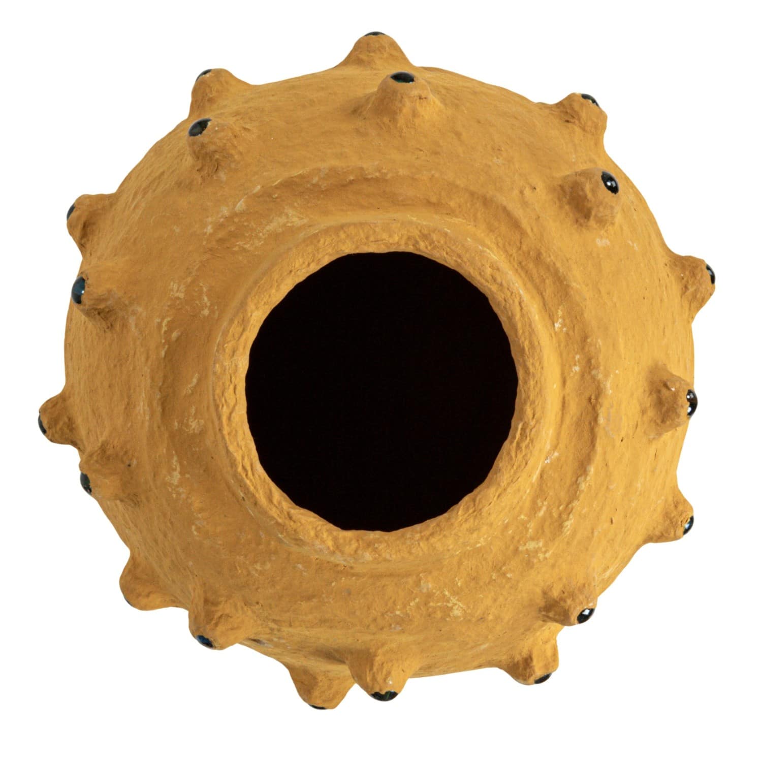 Hello Honey&#xAE; Decorative Paper M&#xE2;ch&#xE9; Canister with Glass Marble Accent