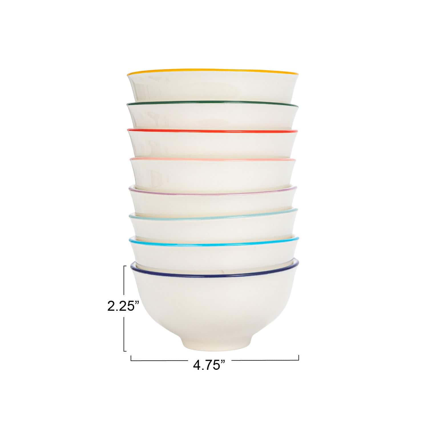 Hello Honey&#xAE; 4.75&#x22; Factorial Numbers Design Stoneware Bowl Set