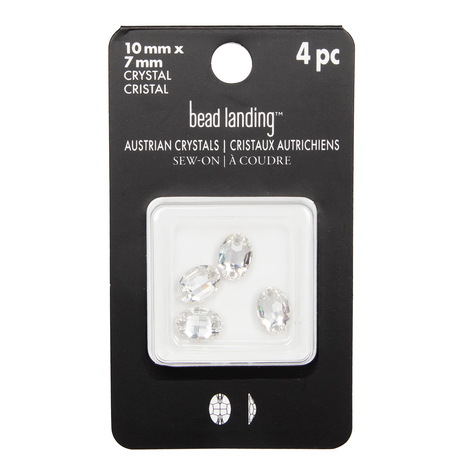 10mm x 7mm Oval Sew-On Austrian Crystals by Bead Landing&#x2122;, 4ct.