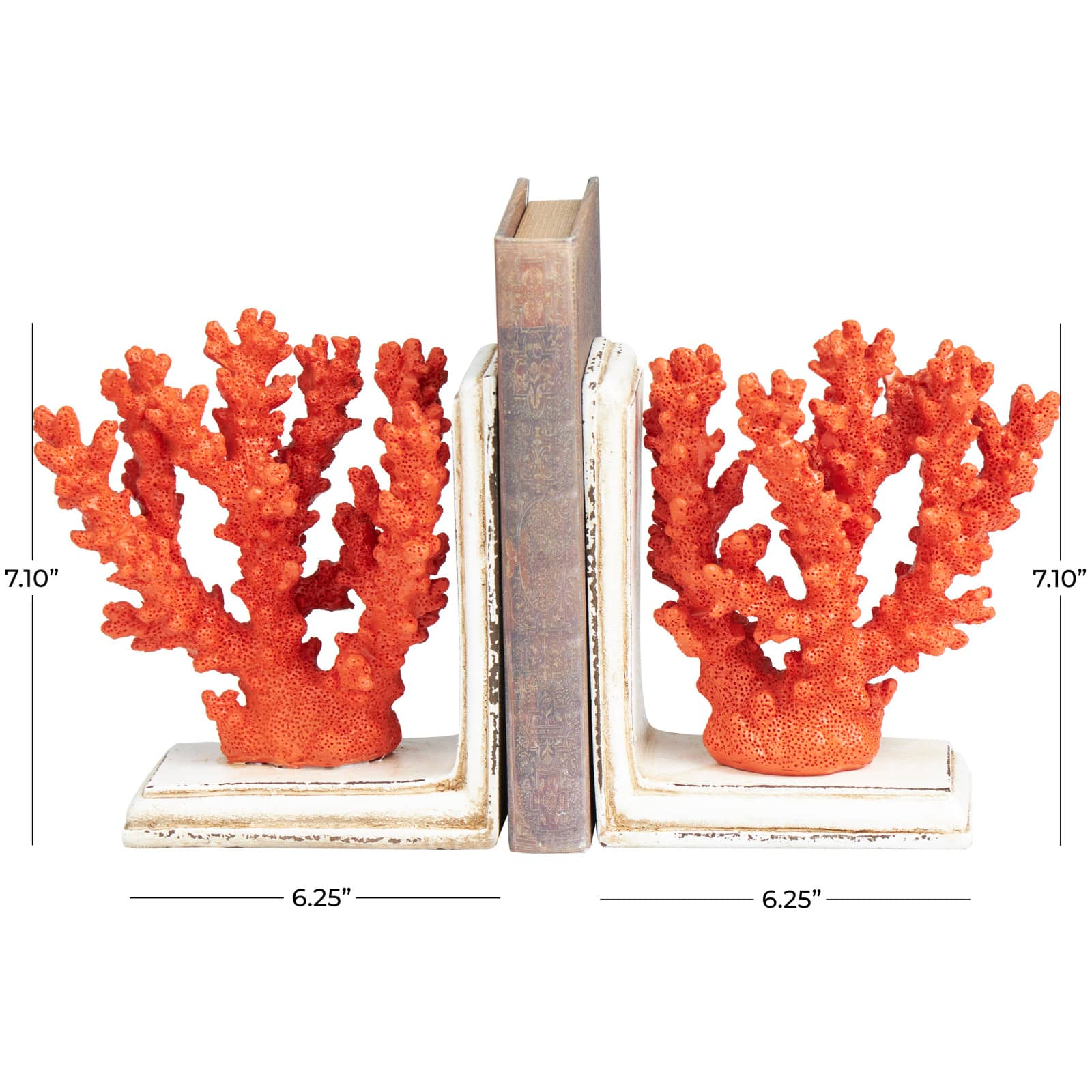 7&#x22; Orange Coral Reef Bookends, 2ct.