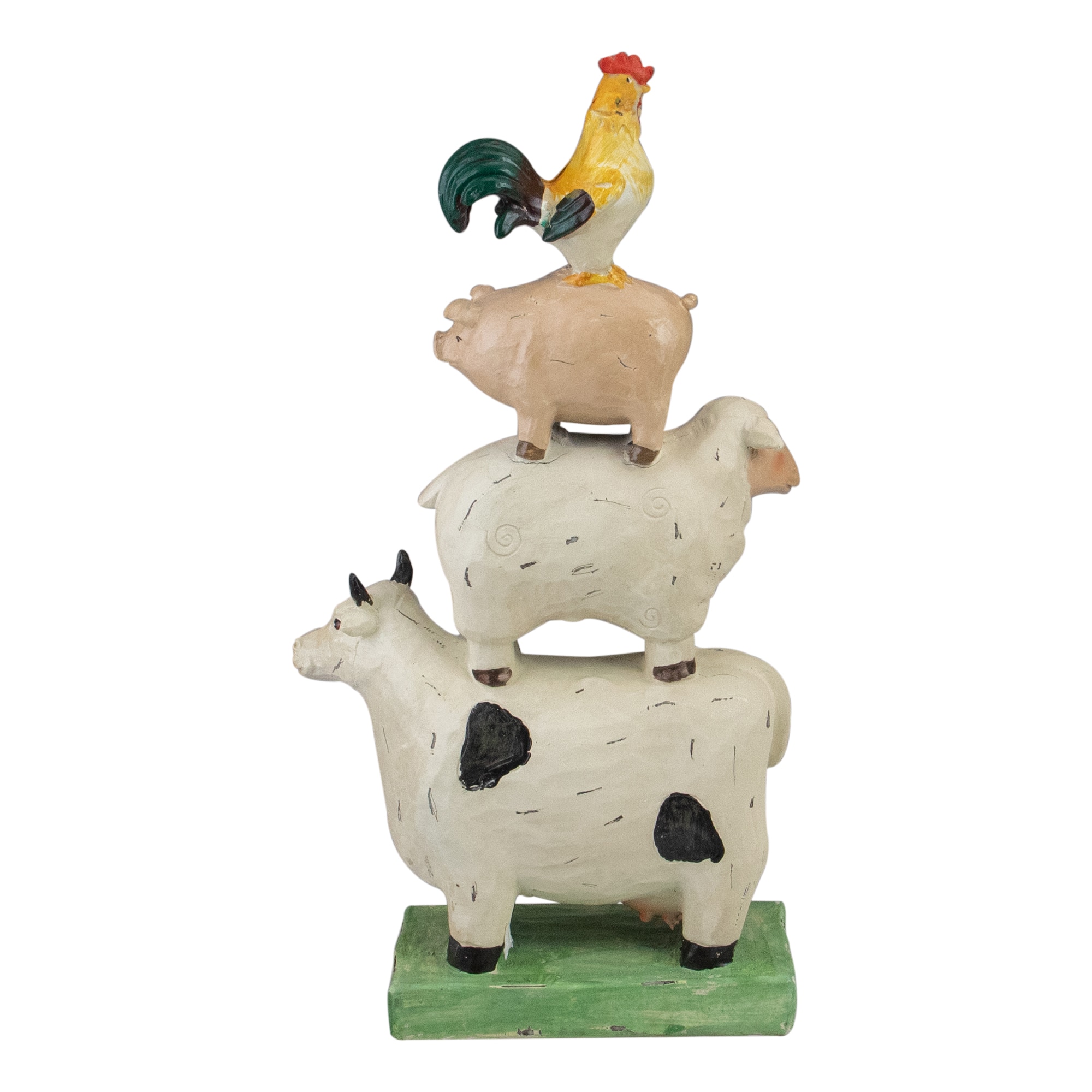11.5" Stacked Farm Animals Outdoor Garden Statue
