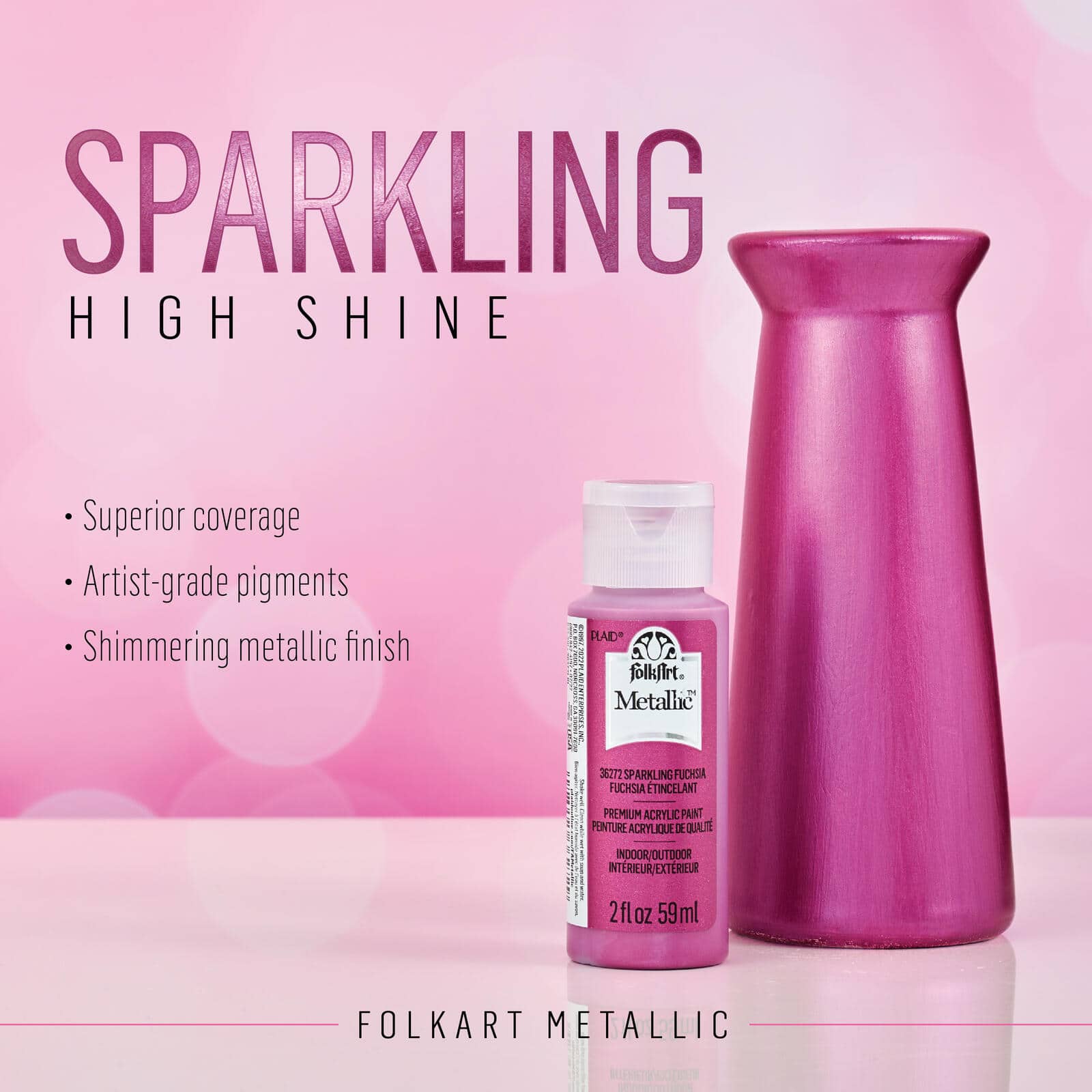 FolkArt&#xAE; Best Pink Metallic Acrylic Color Set