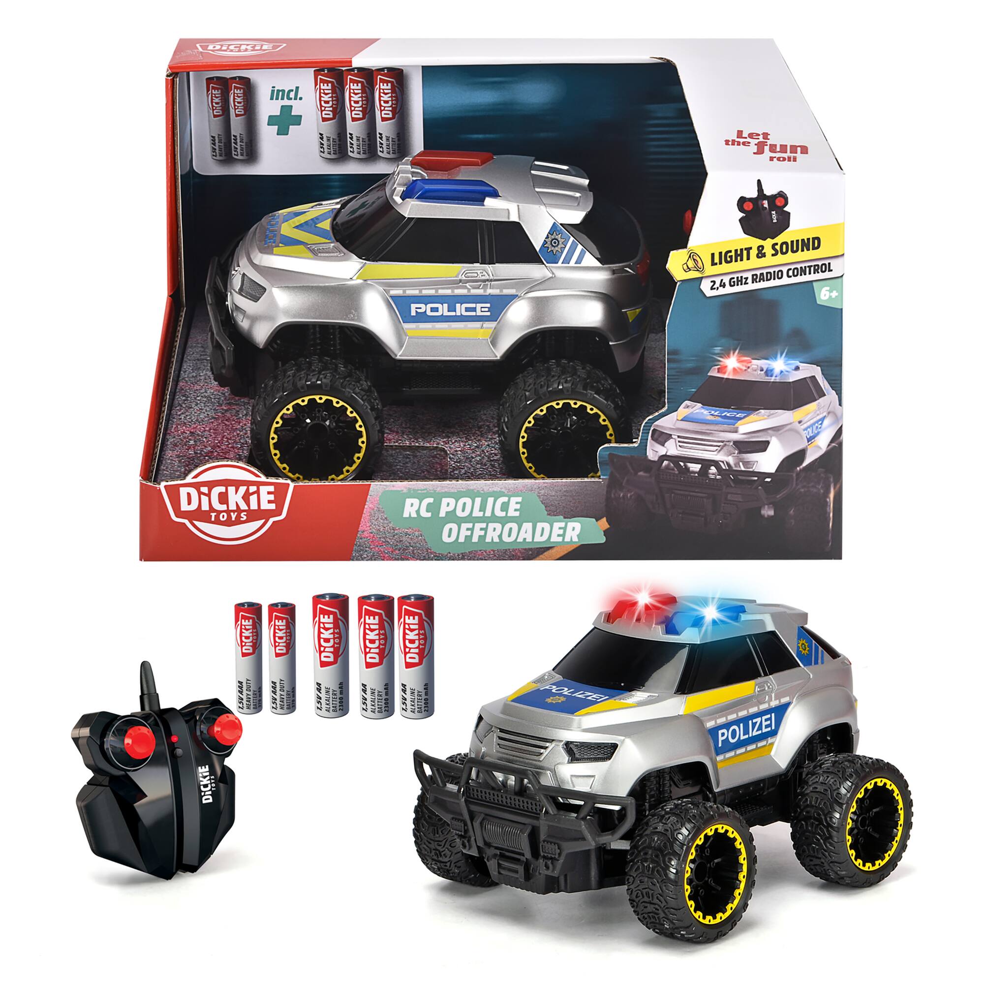 Dickie Toys Light &#x26; Sound RC Police Offroader