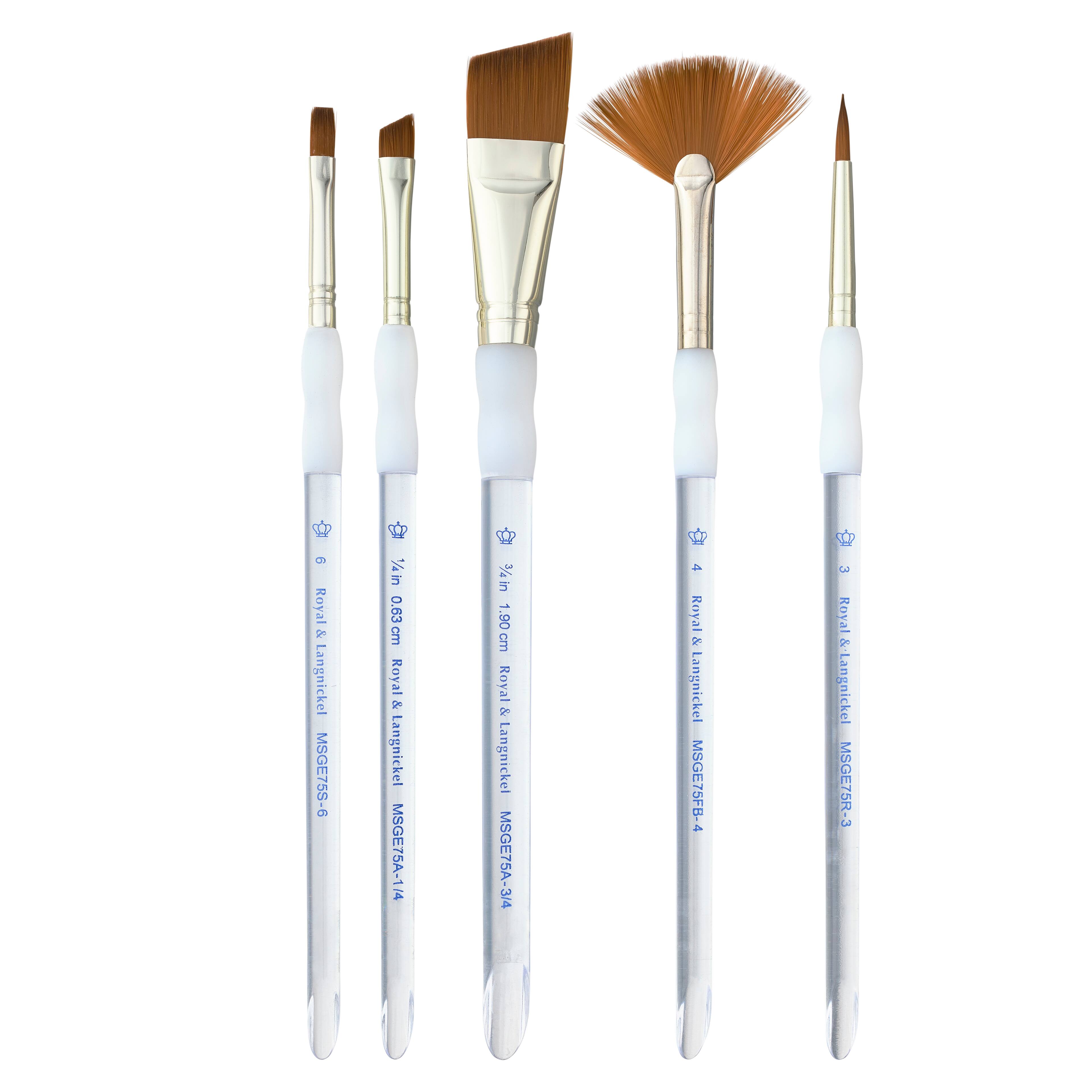 12 Packs: 5 ct. (60 total) Soft-Grip™ Synthetic Angular Variety Brush Set