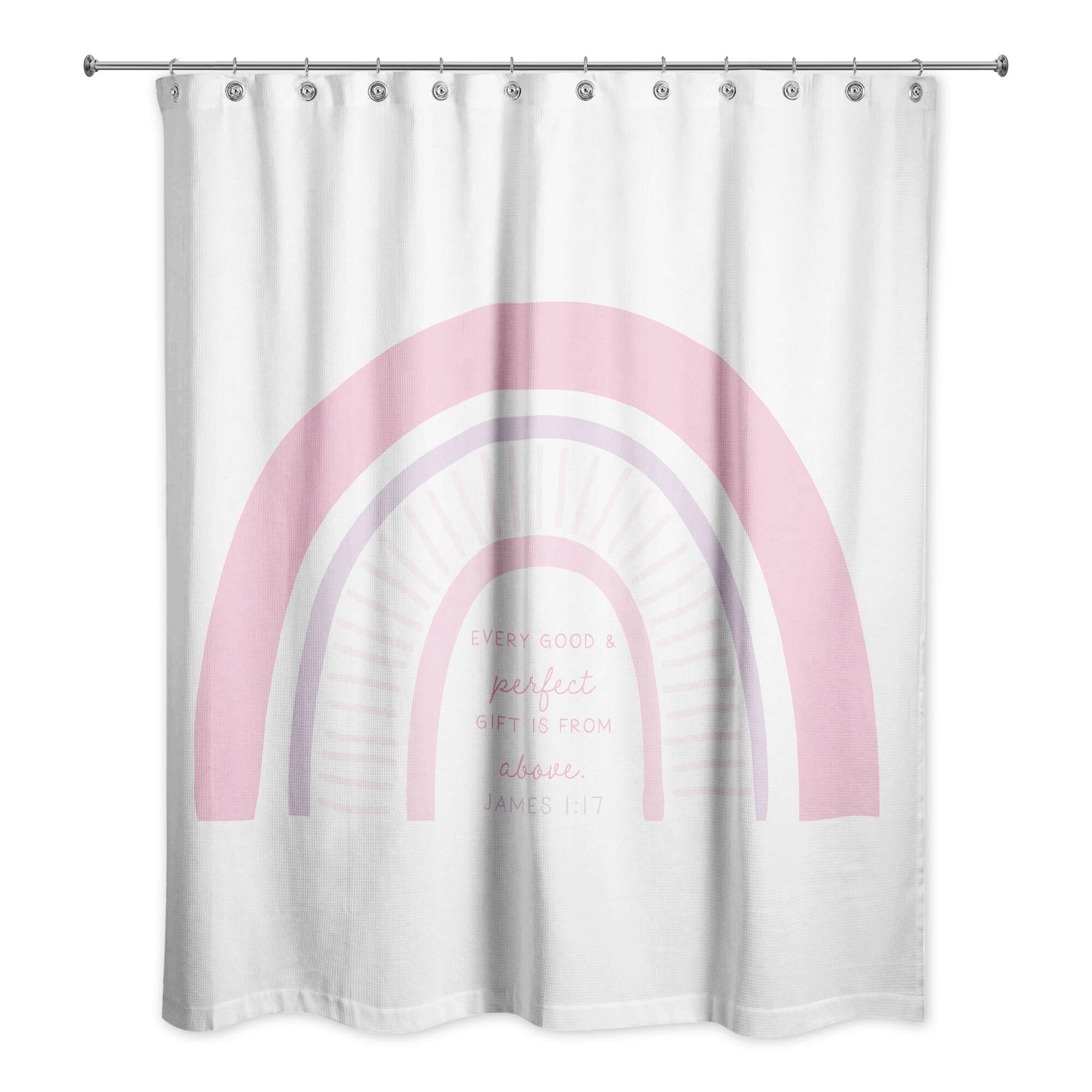 Pink Rainbow 71&#x22; x 74&#x22; Shower Curtain