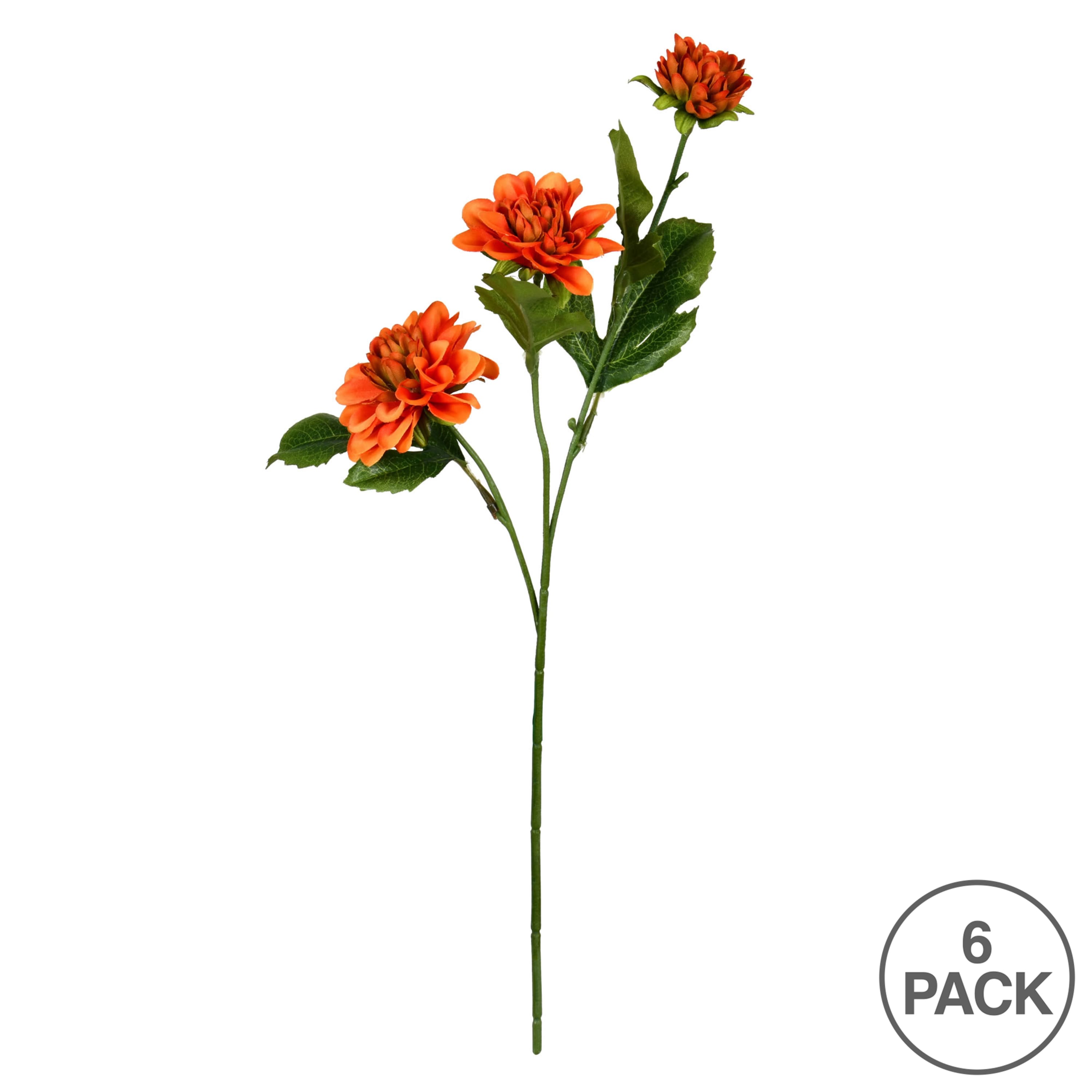 6 Pack: Orange Dahlia Spray