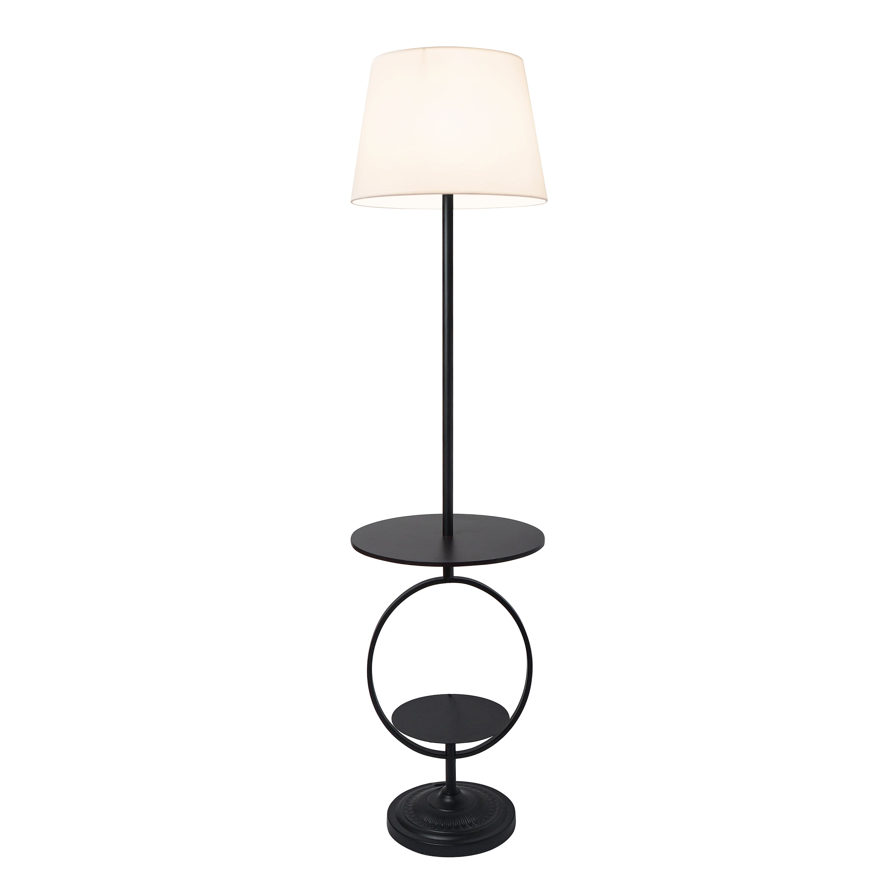 Elegant Designs&#x2122; 5ft. Black End Table Dual Shelf Decorative Floor Lamp