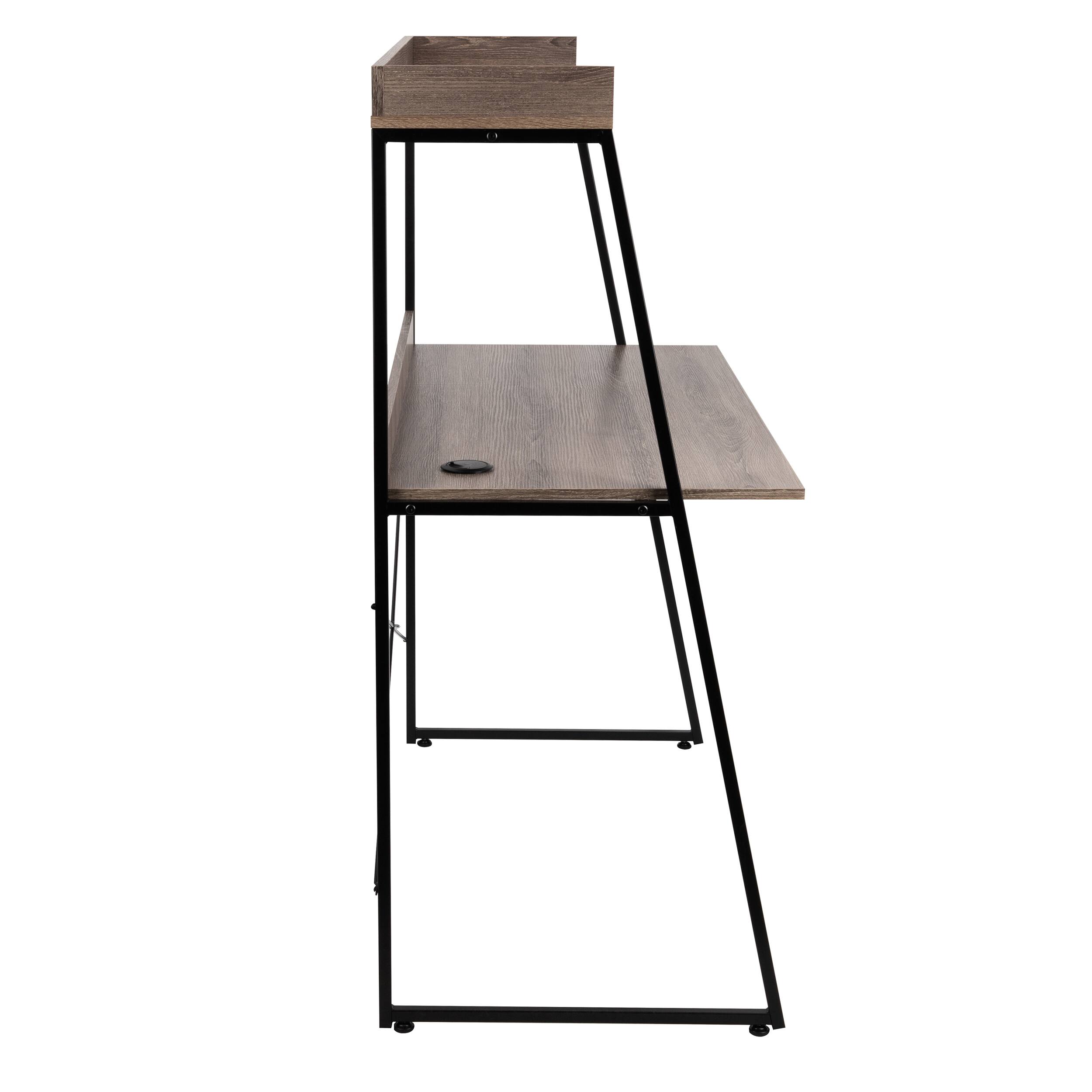 Mind Reader 47" Brown Desk with Top Shelf