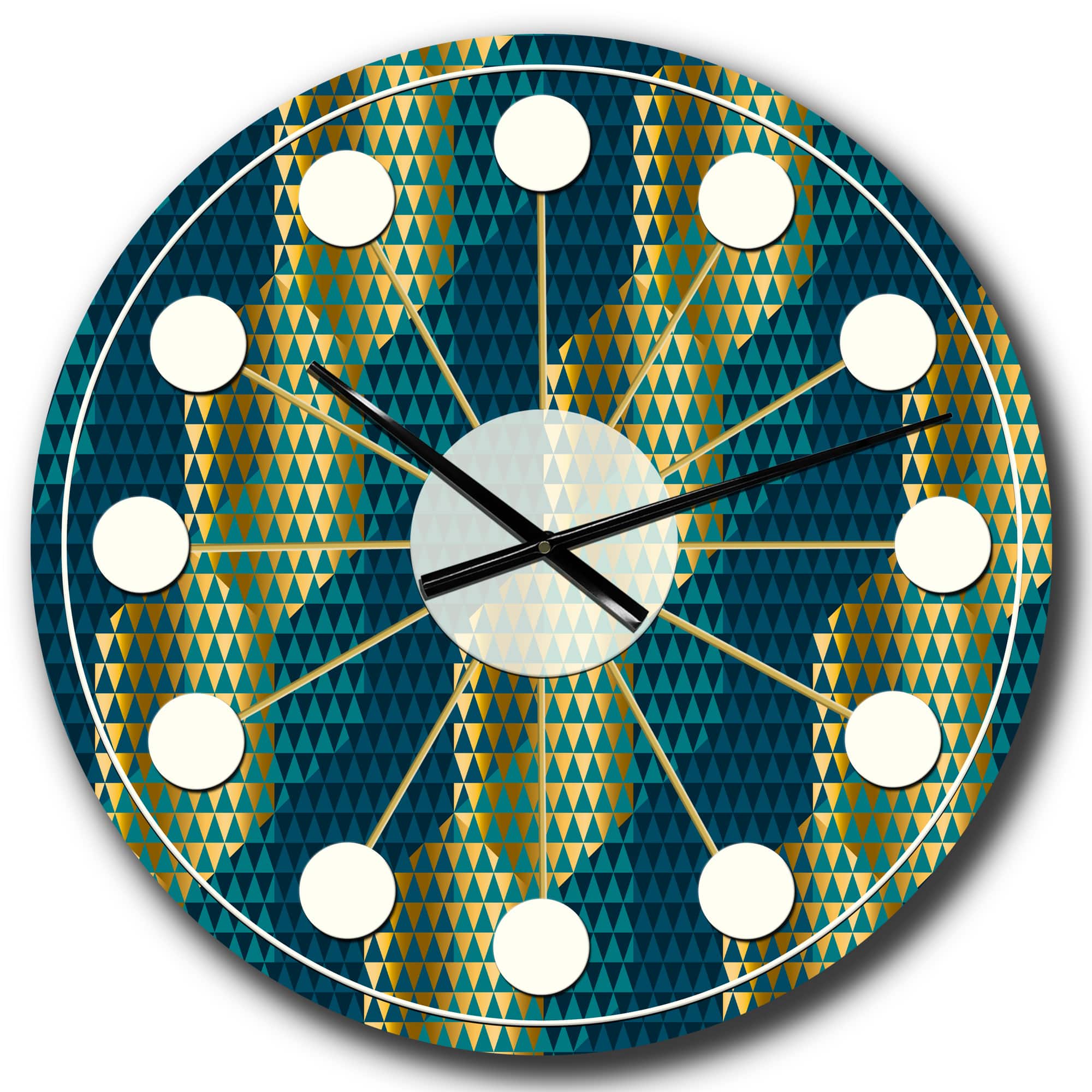 Designart 'Retro Hexagon Pattern Vii Mid-Century Modern Wall Clock