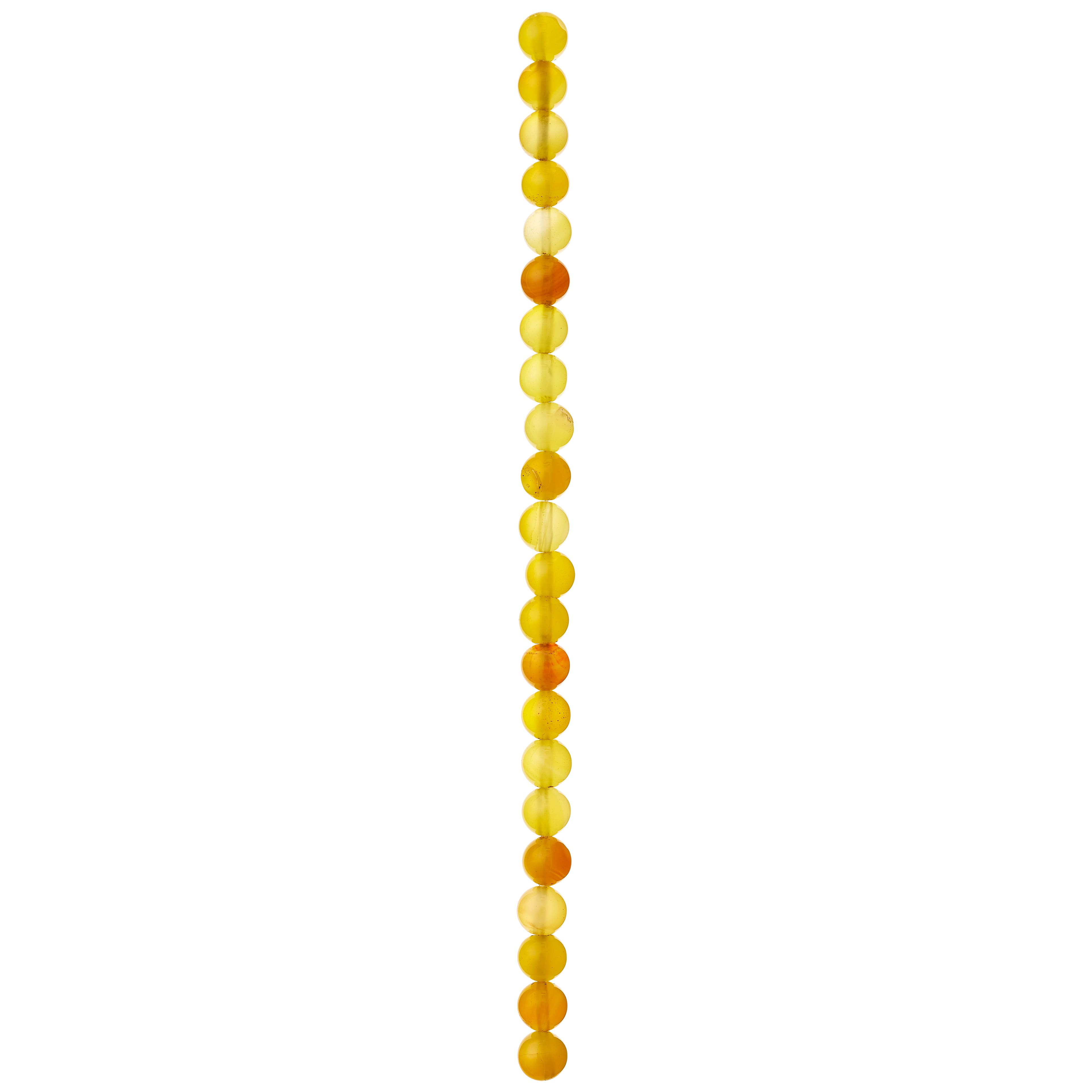Yellow Agate Round Beads, 8mm by Bead Landing&#x2122;