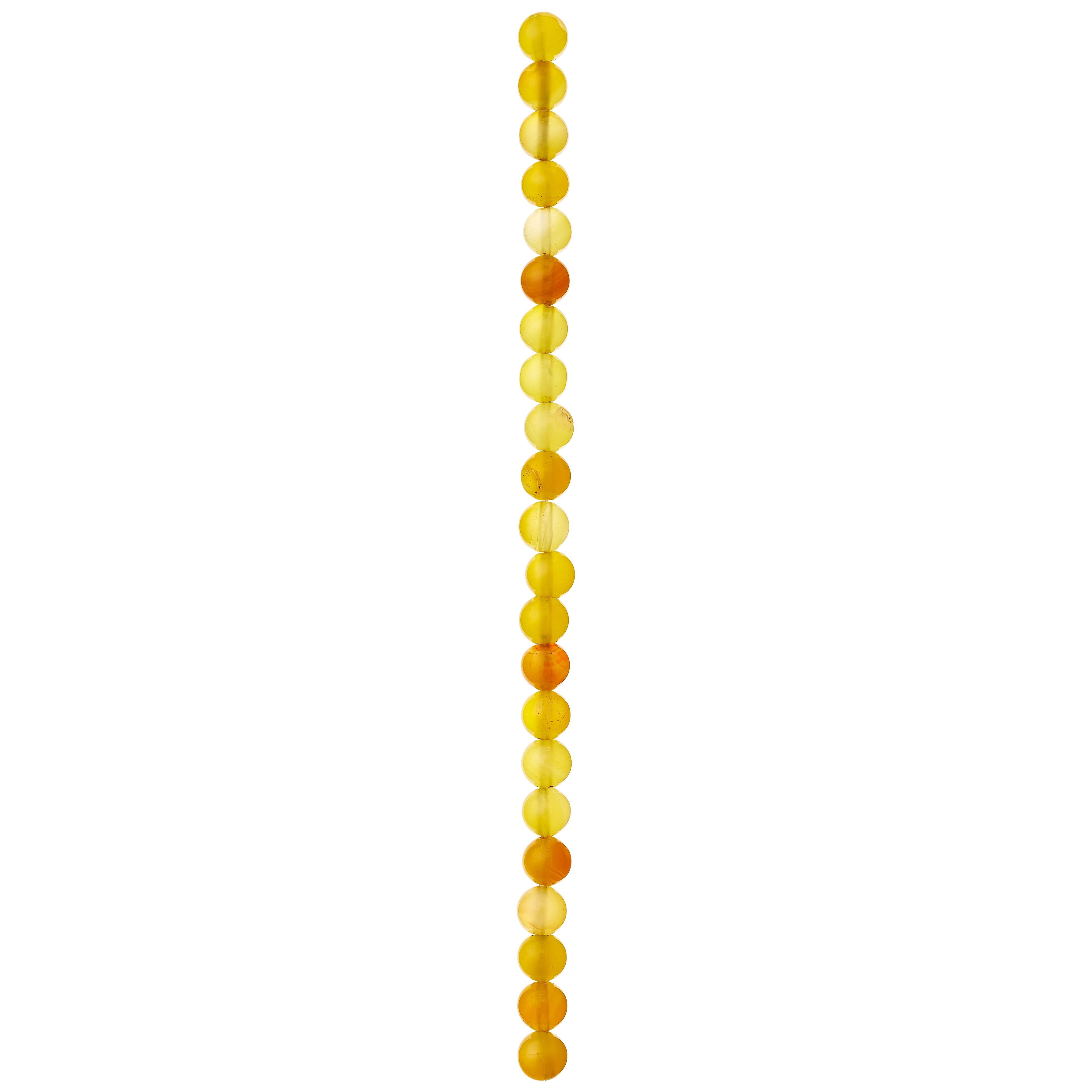 Yellow Agate Round Beads, 8mm by Bead Landing™