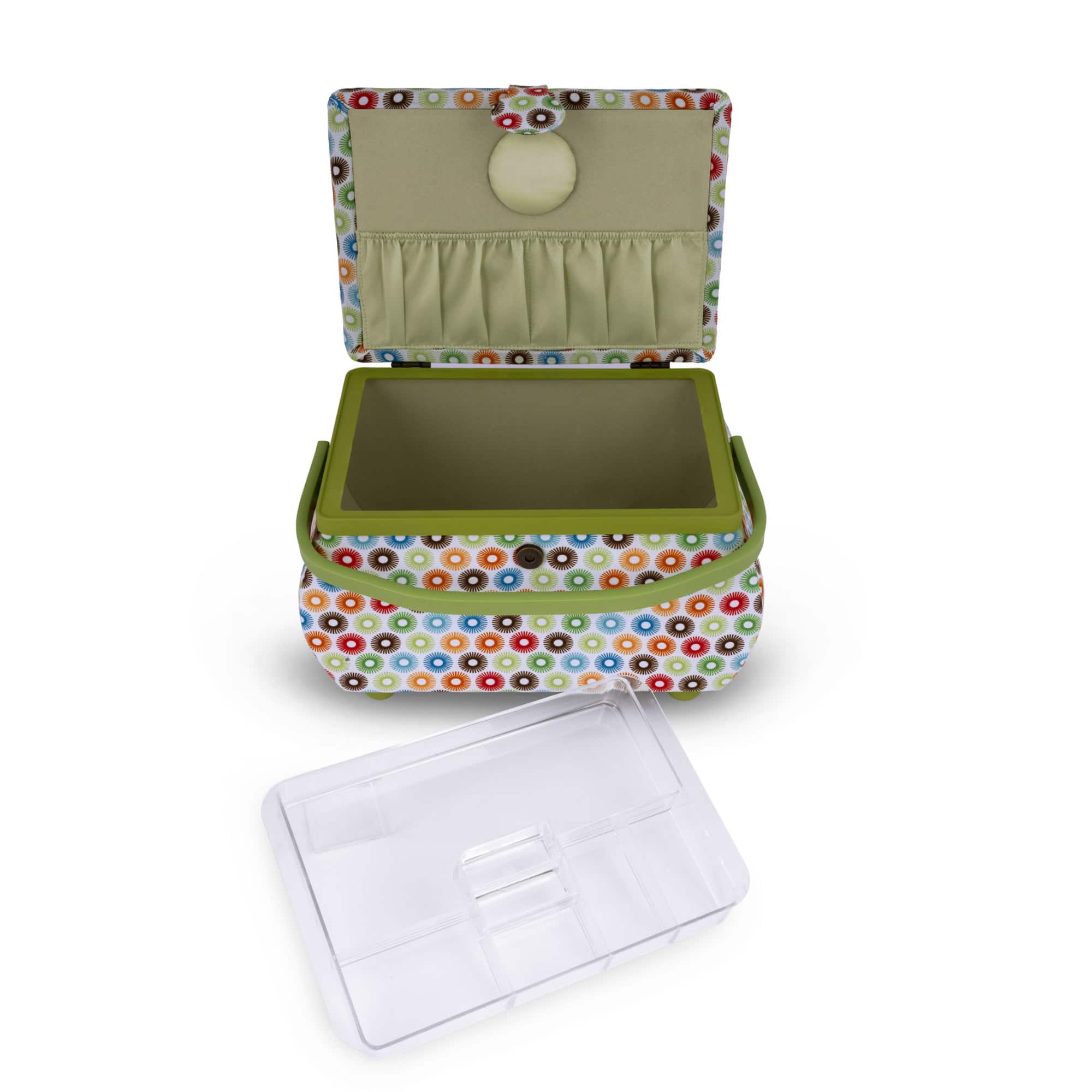 Dritz&#xAE; Multicolor Retro Large Curved Sewing Basket