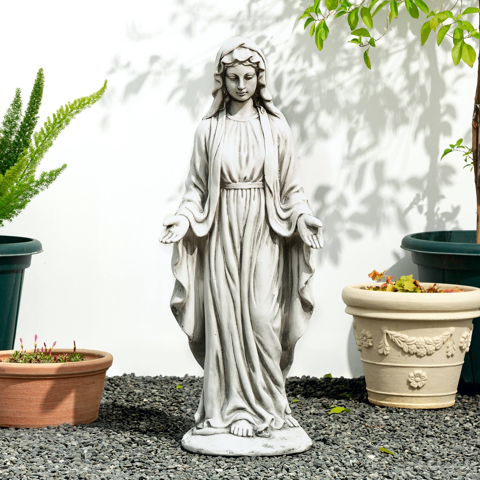 Glitzhome&#xAE; 30&#x22; Blessed Mother Mary Garden Statue