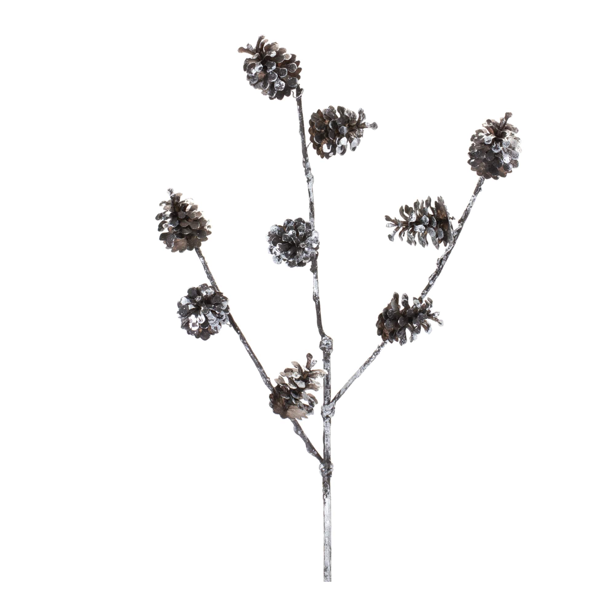 Brown Flocked Pinecone Spray, 12ct.