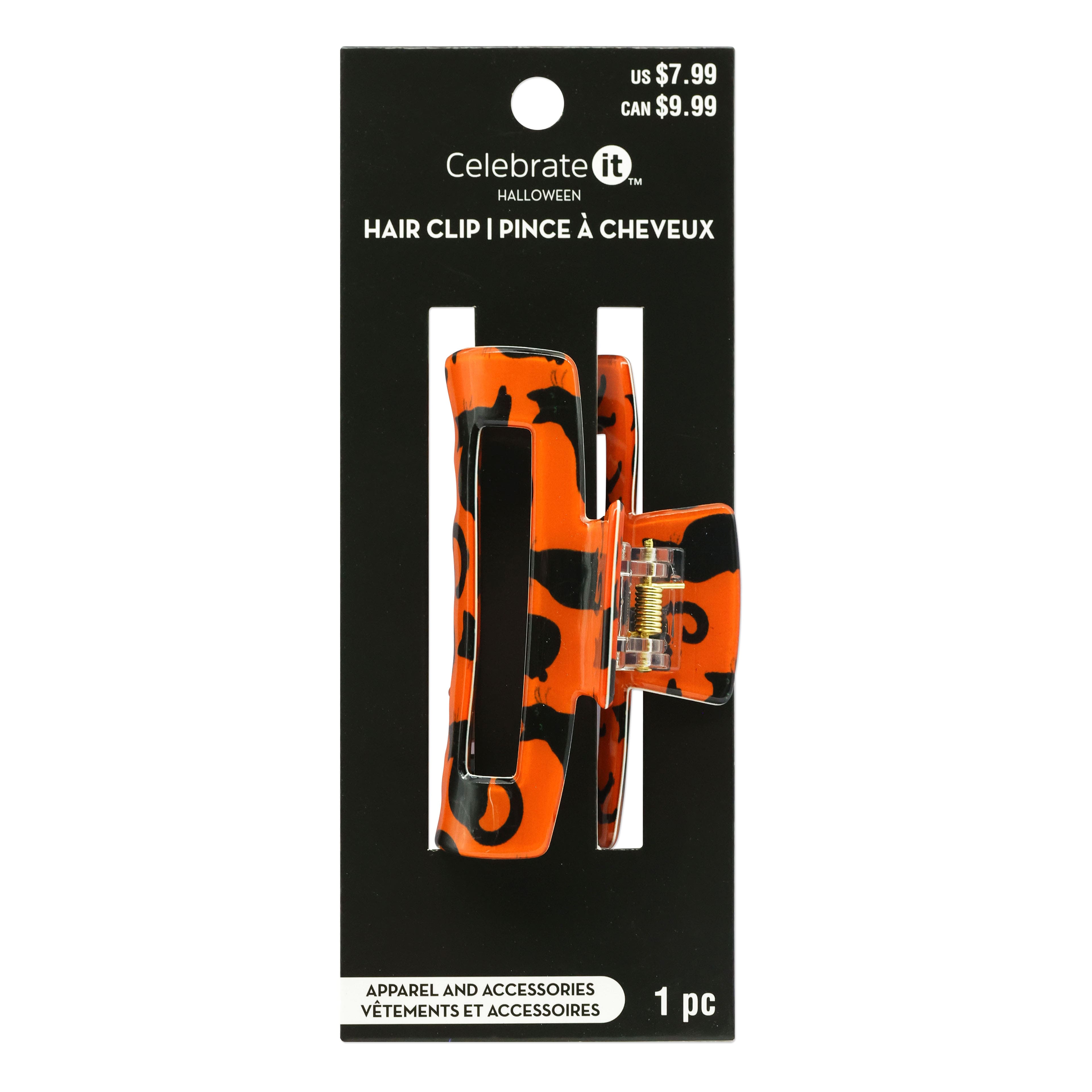 Orange &#x26; Black Cat Claw Clip by Celebrate It&#x2122;