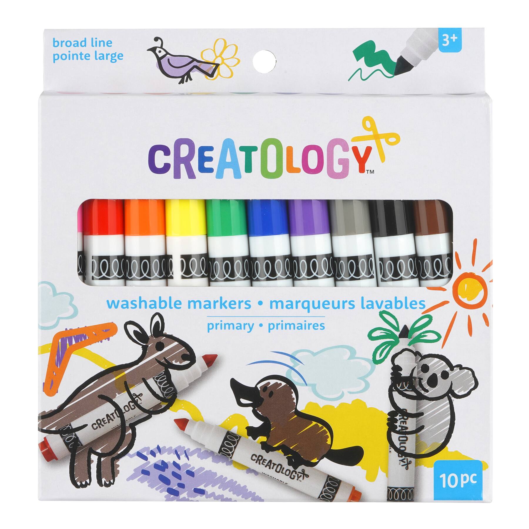 12 Packs: 10 ct. (120 total) Primary Broad Line Washable Markers by Creatology™