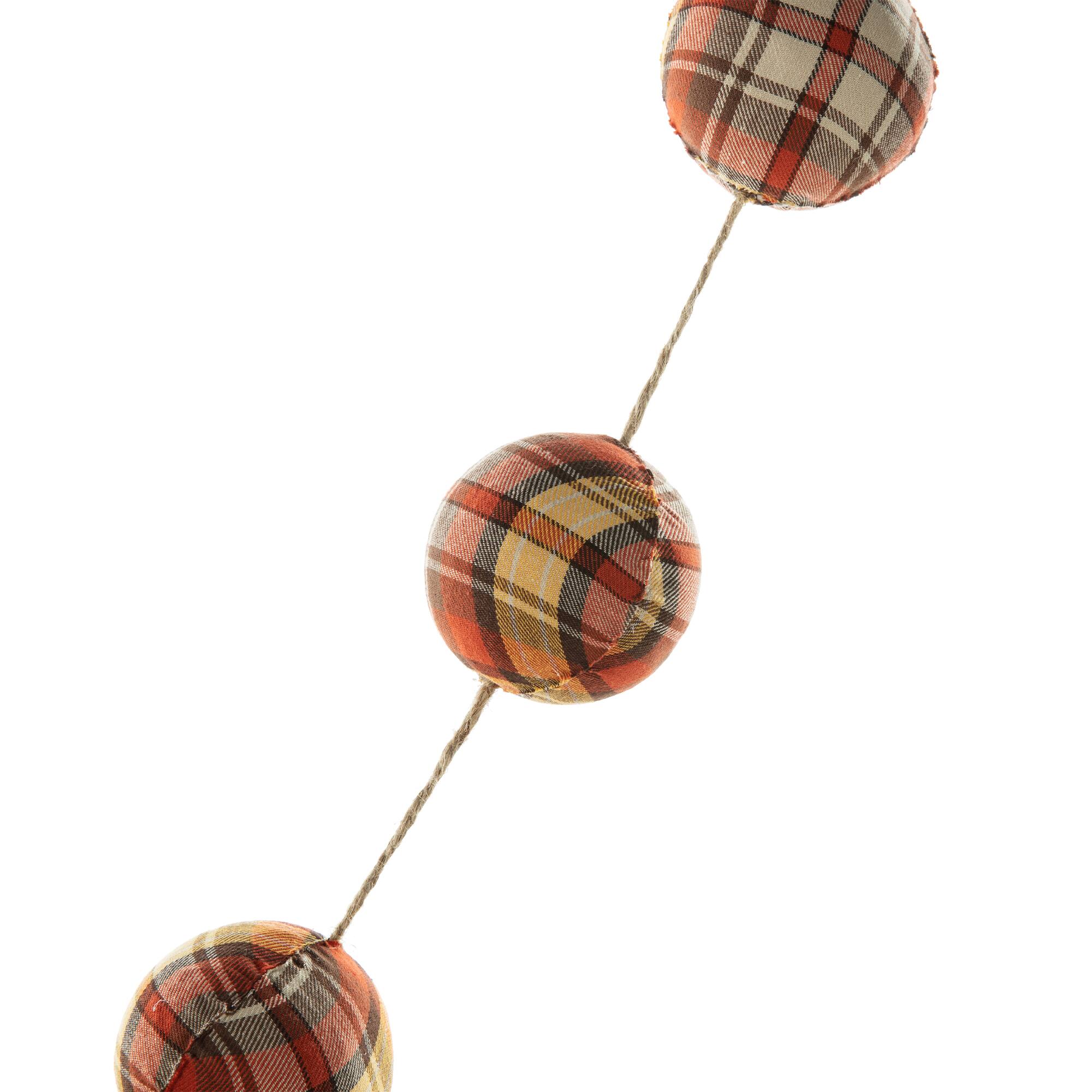 Glitzhome® 78.75" Fall Plaid Balls Garland