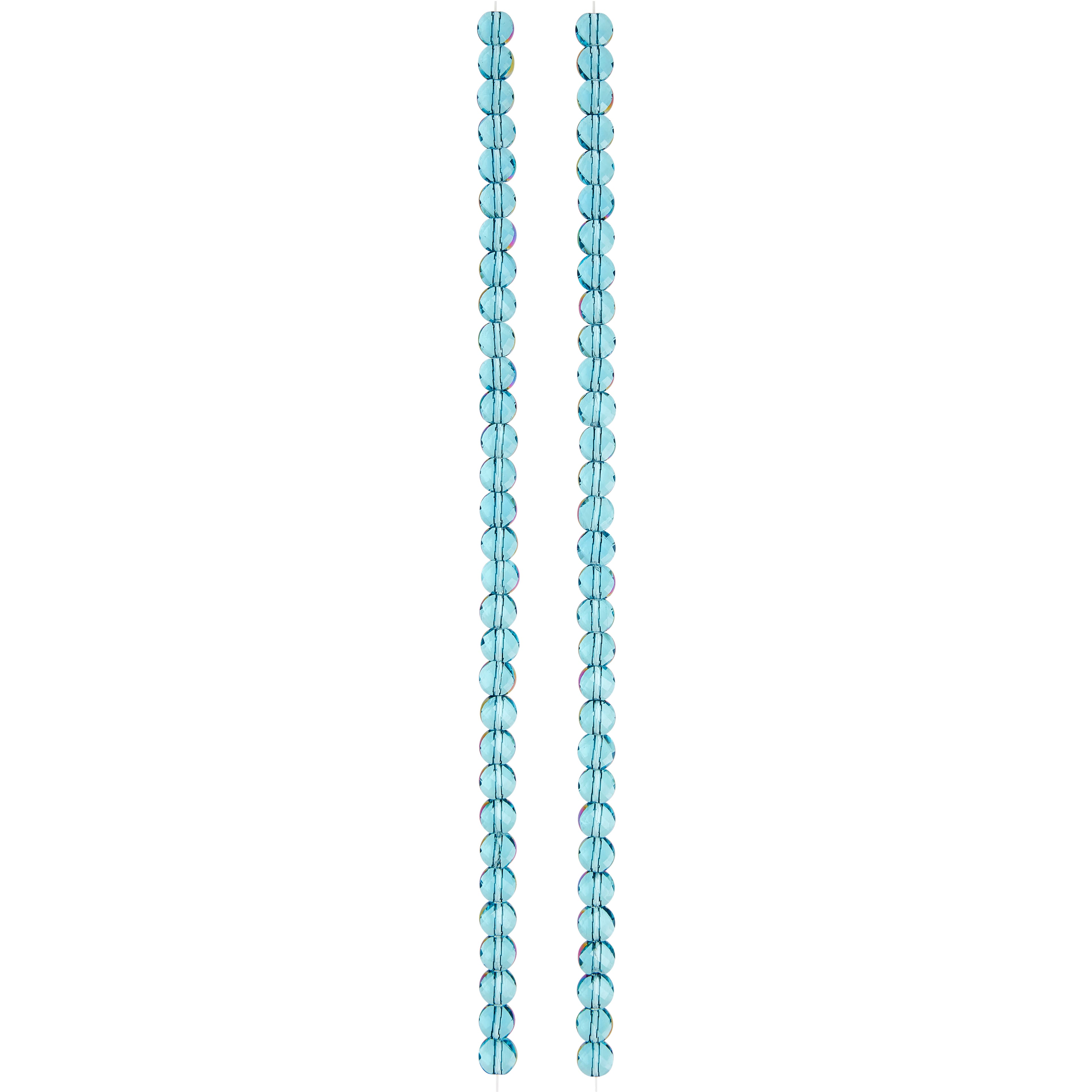 Perles en verre transparentes aqua brillantes de Bead Landing, 6&#xA0;mm