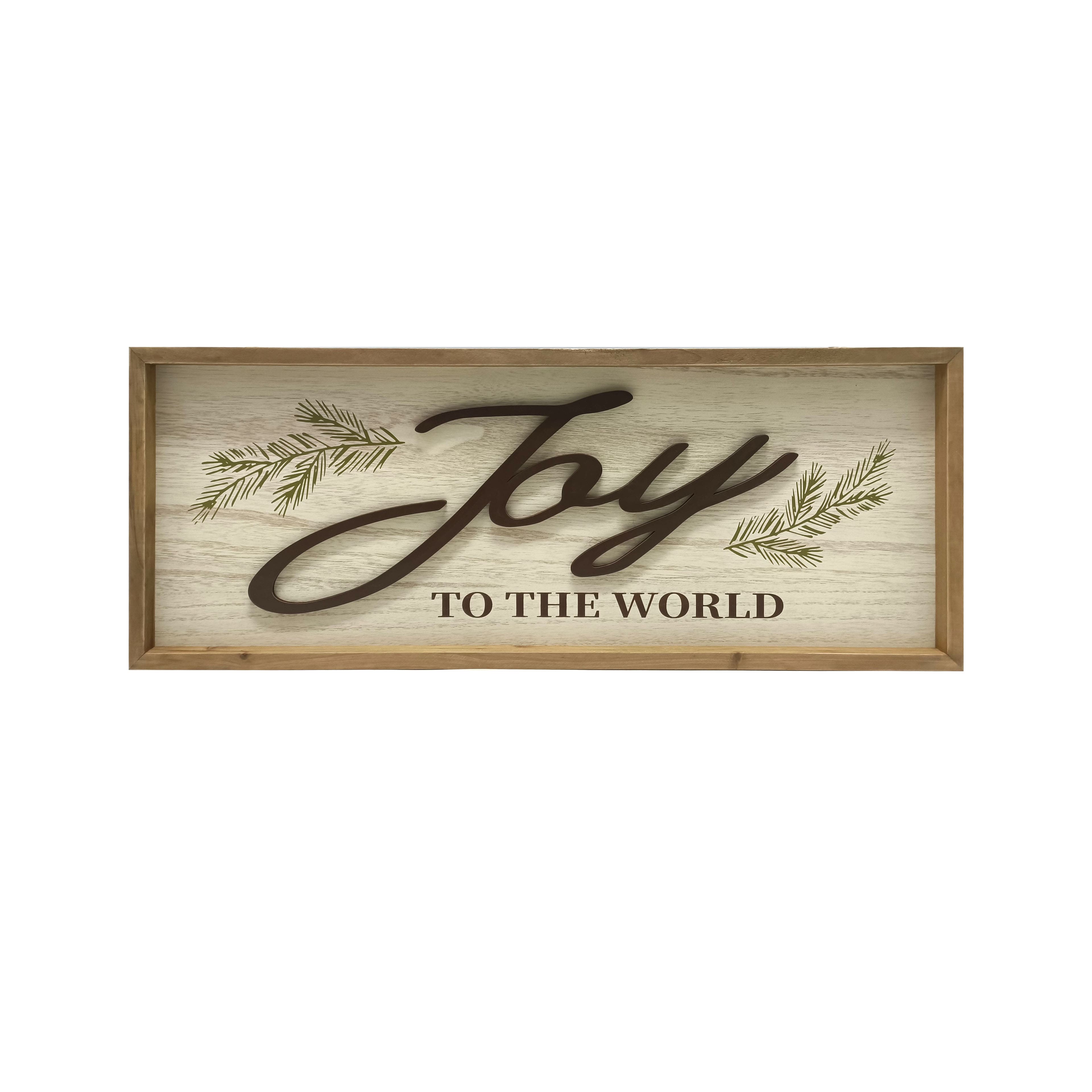 24&#x22; Joy to the World Wall Sign in Rustic Frame by Ashland&#xAE;