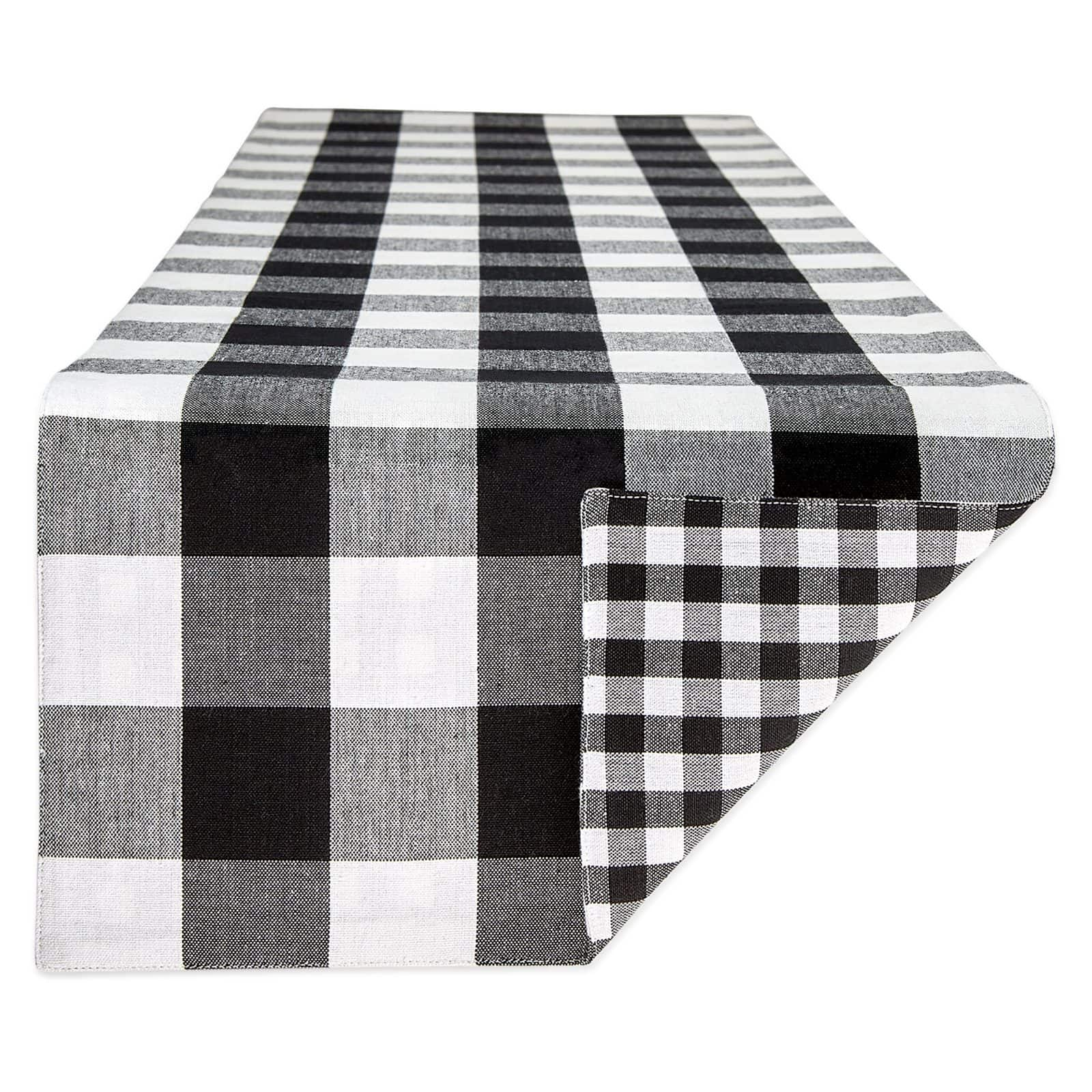 DII® 72" Reversible Gingham & Buffalo Check Table Runner