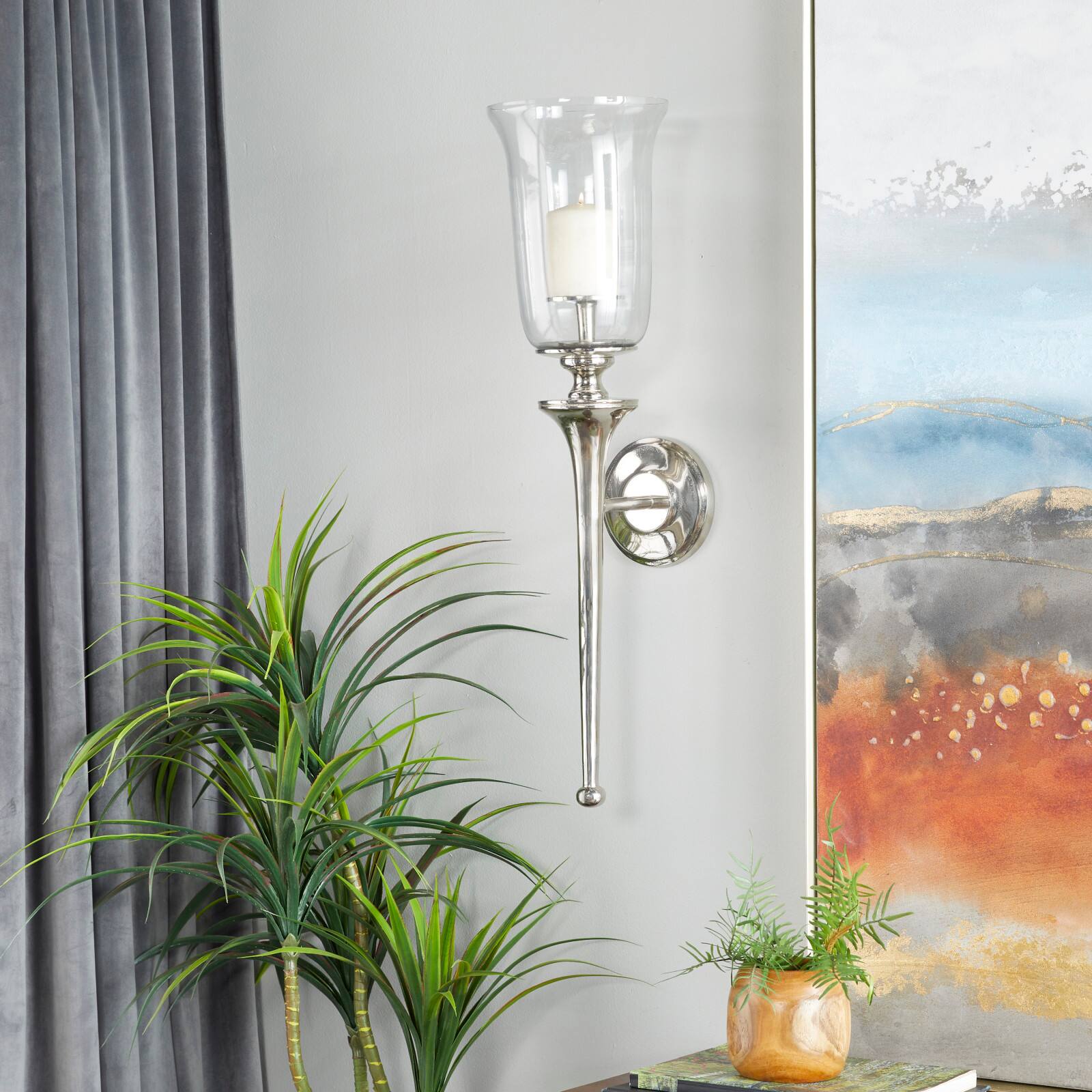 30&#x22; Silver Traditional Wall Sconce