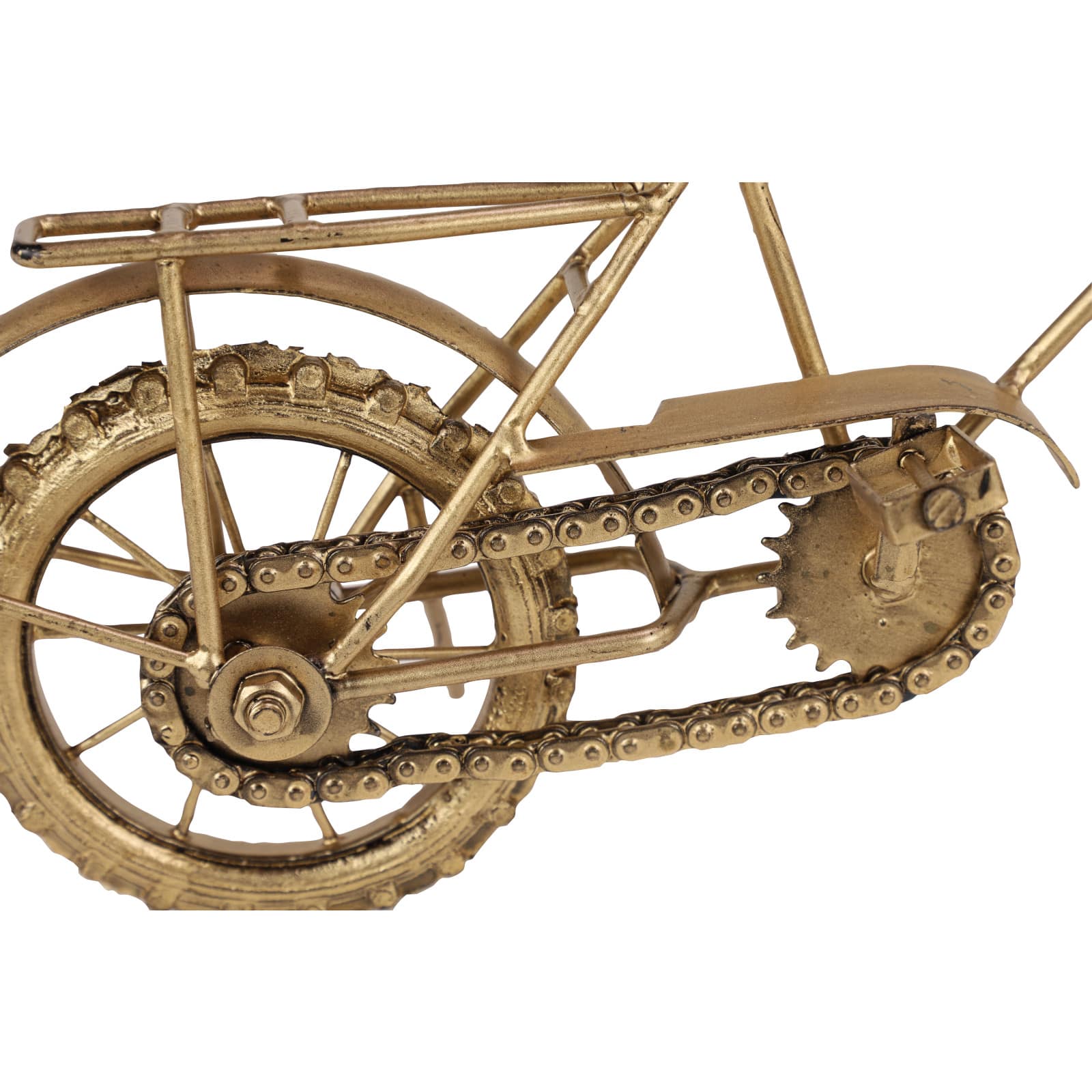 14&#x22; Gold Metal Vintage Bicycle Sculpture