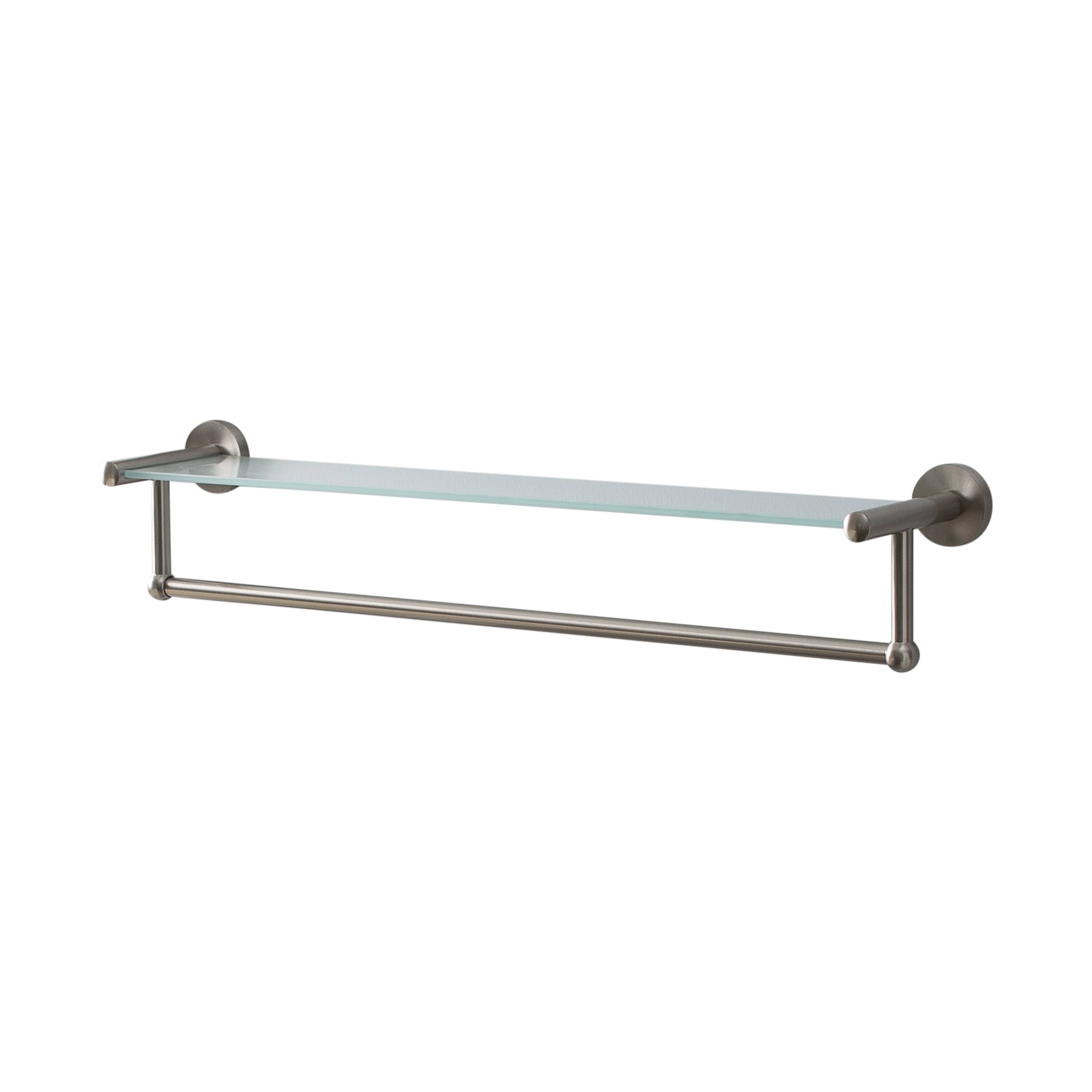 Organize It All Satin Nickel Glass Shelf &#x26; Towel Bar 