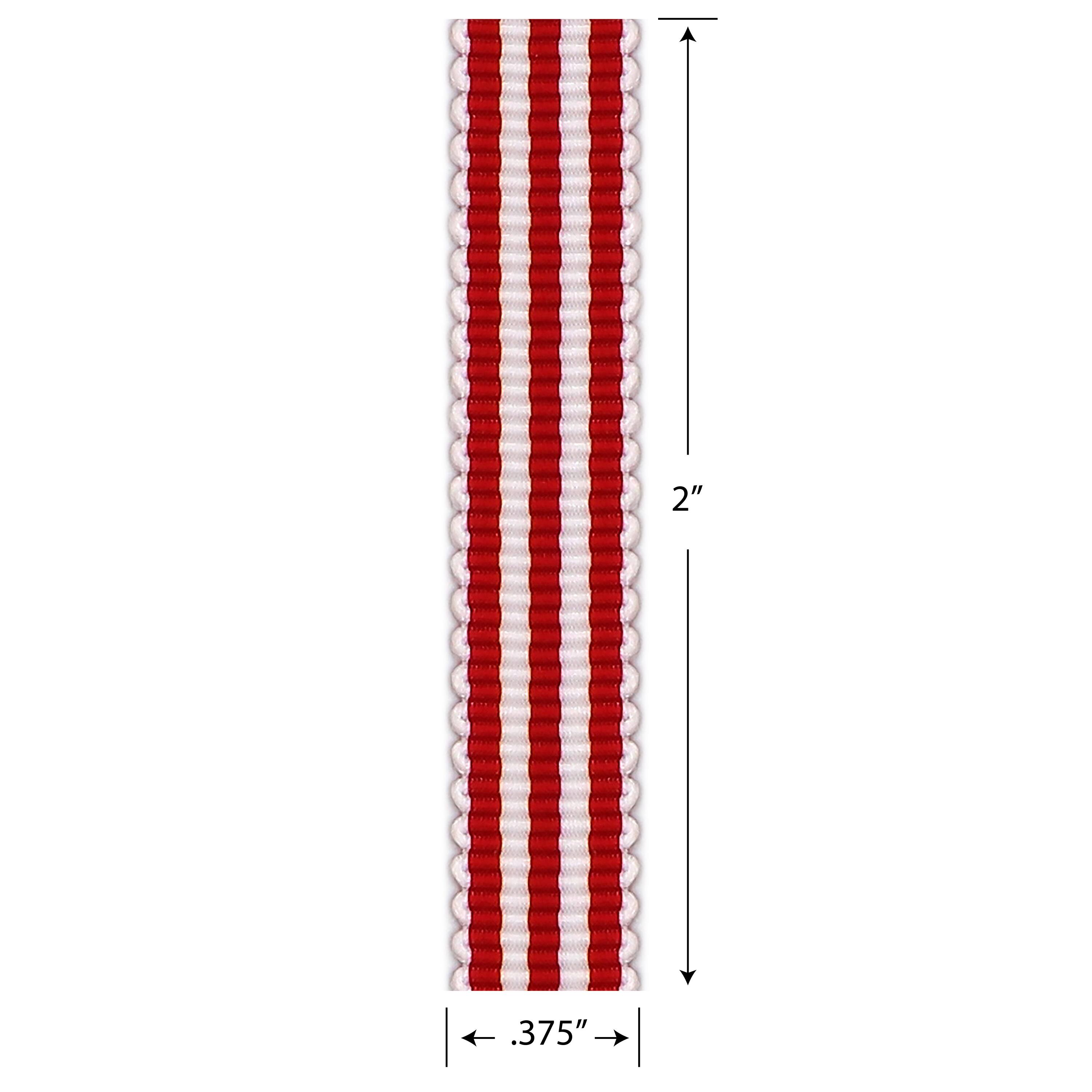 Gwen Studios /8" x 3yd. Red & White Stripe Grosgrain Ribbon