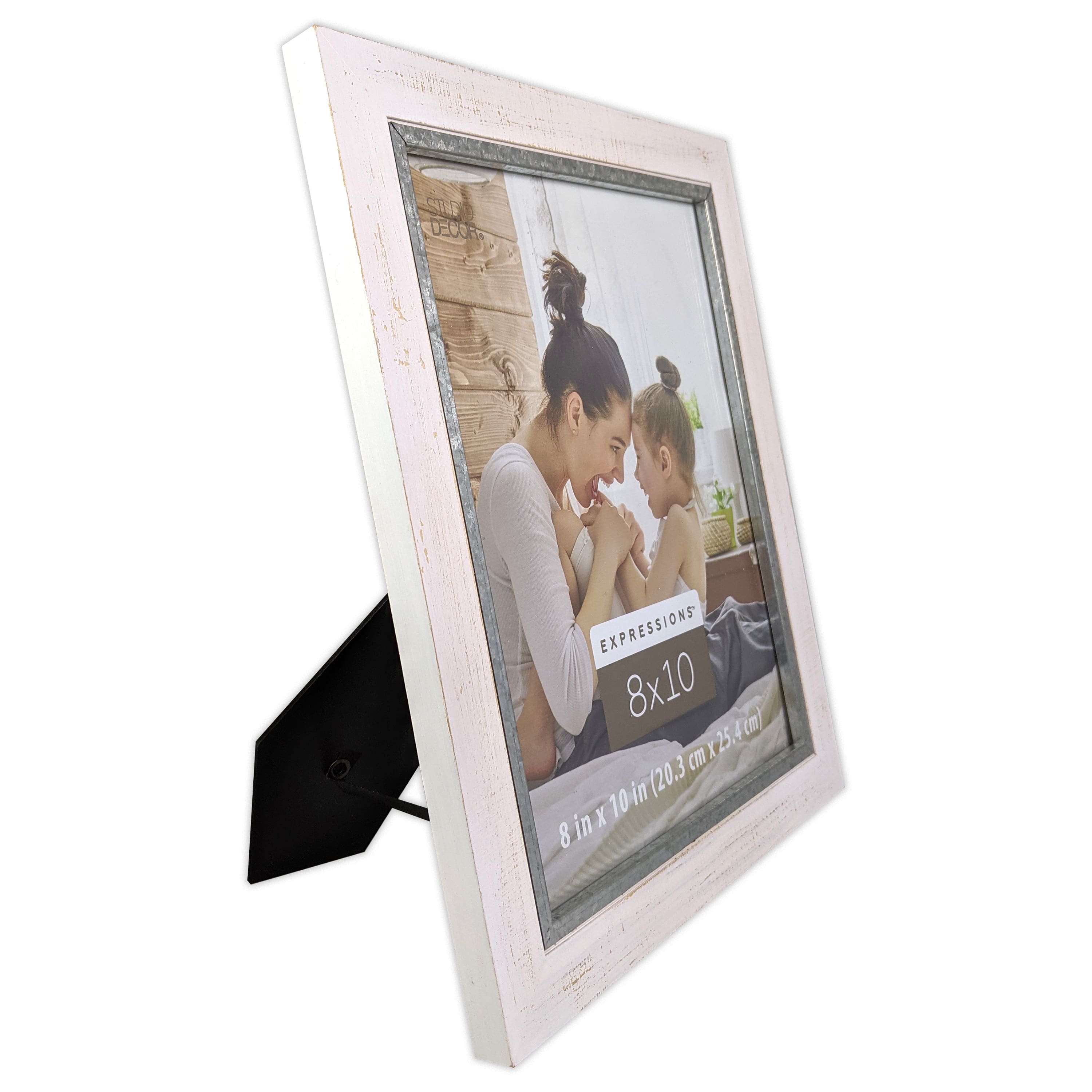 White with Silver Edge 8&#x22; x 10&#x22; Frame, Expressions&#x2122; by Studio D&#xE9;cor&#xAE;