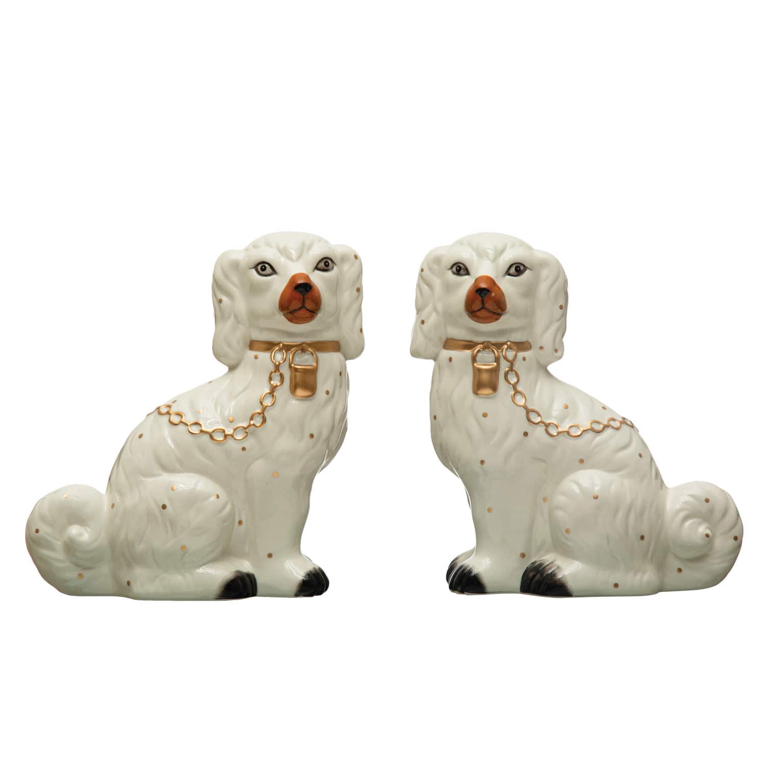 Hello Honey® 10.5" Decorative Staffordshire Dog with Collar & Leash Set
