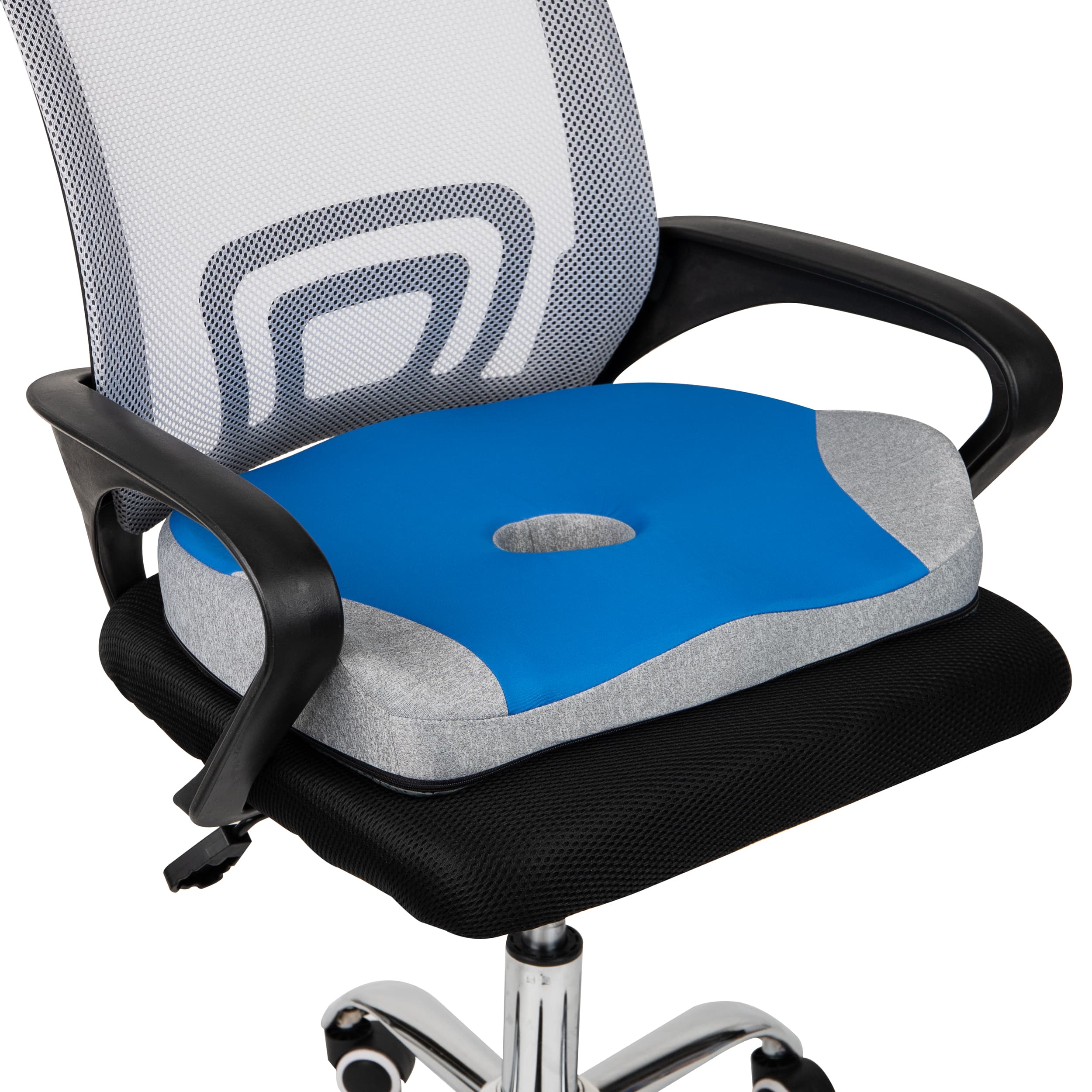 Mind Reader Harmony Collection Blue & Gray Memory Foam Ergonomic Seat Cushion