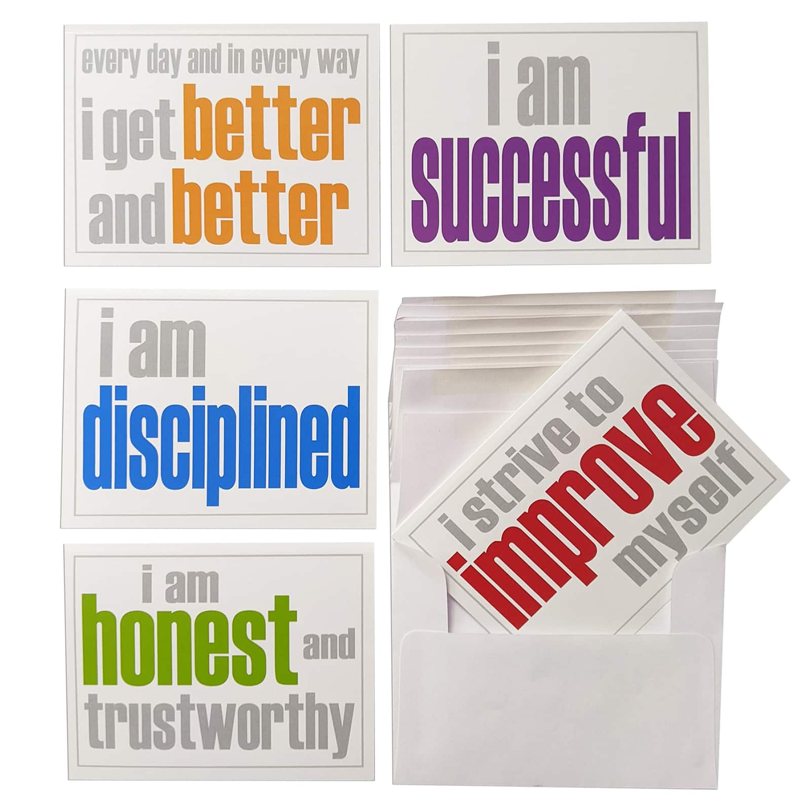 Inspired Minds Inner Strength Booster Set, Note Cards and Envelopes, 2 Each of 5 Titles