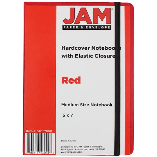 JAM Paper Medium Hardcover Notebook with Elastic Band | Lined Journals ...