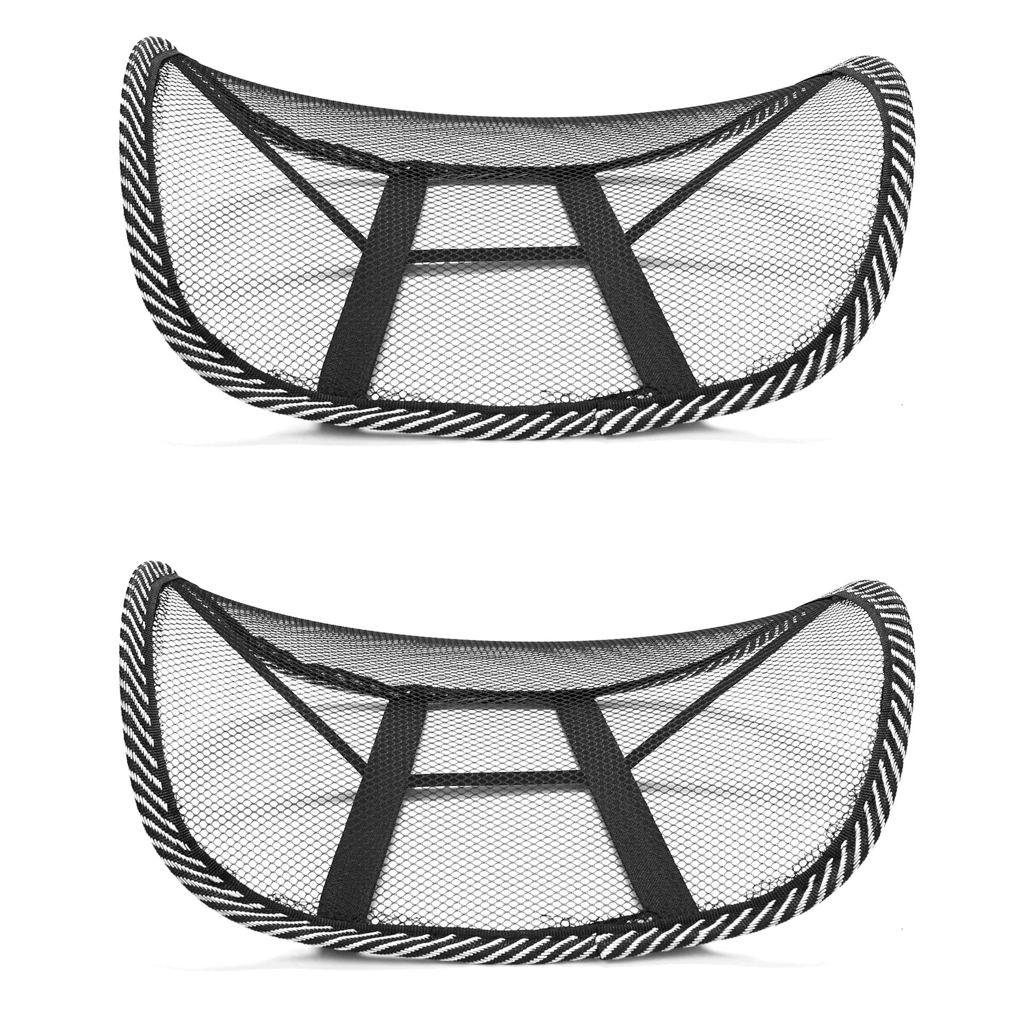 Mind Reader Black Mesh Lumbar Support Adjustable Cushion Set