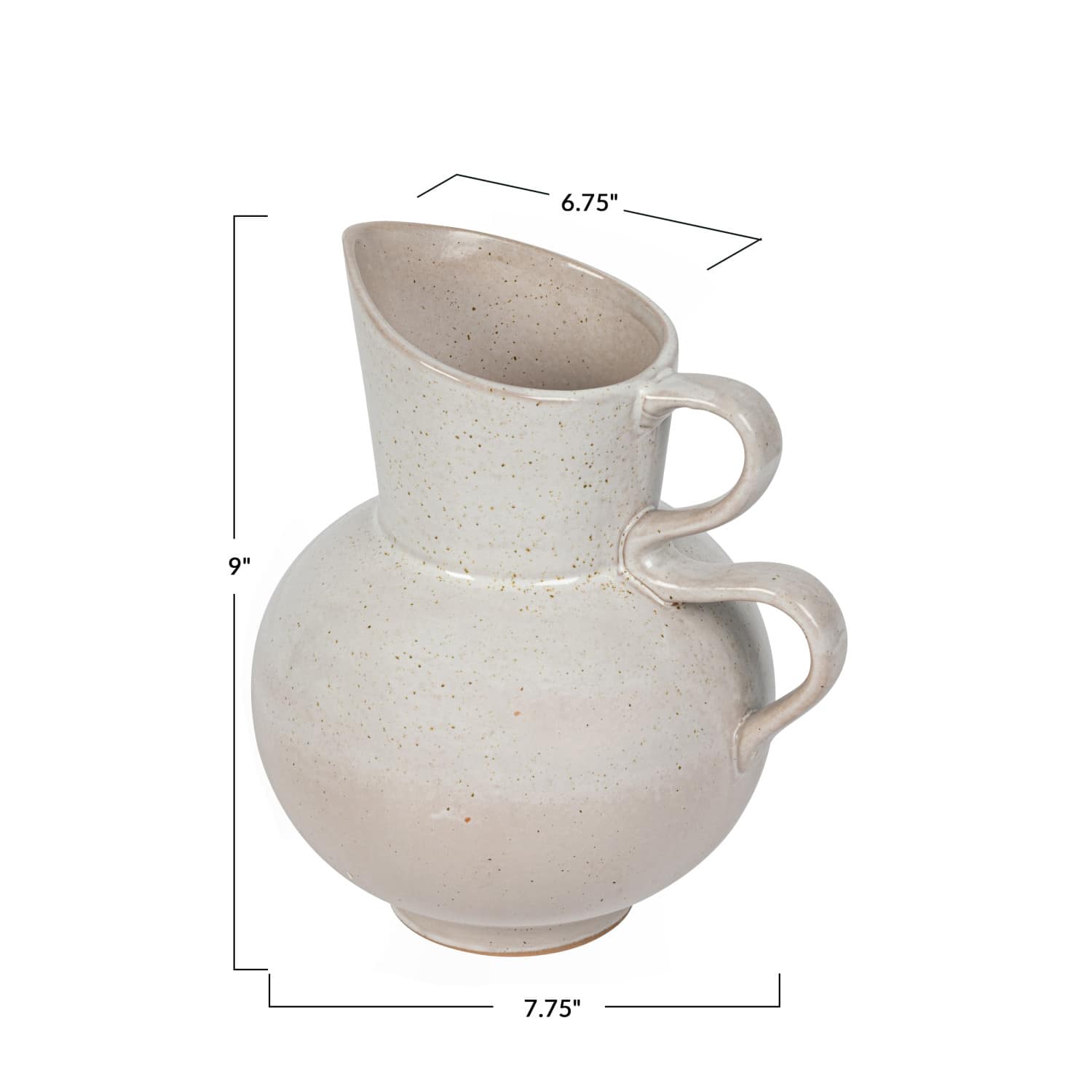 88oz. White Reactive Glaze Stoneware Pitcher